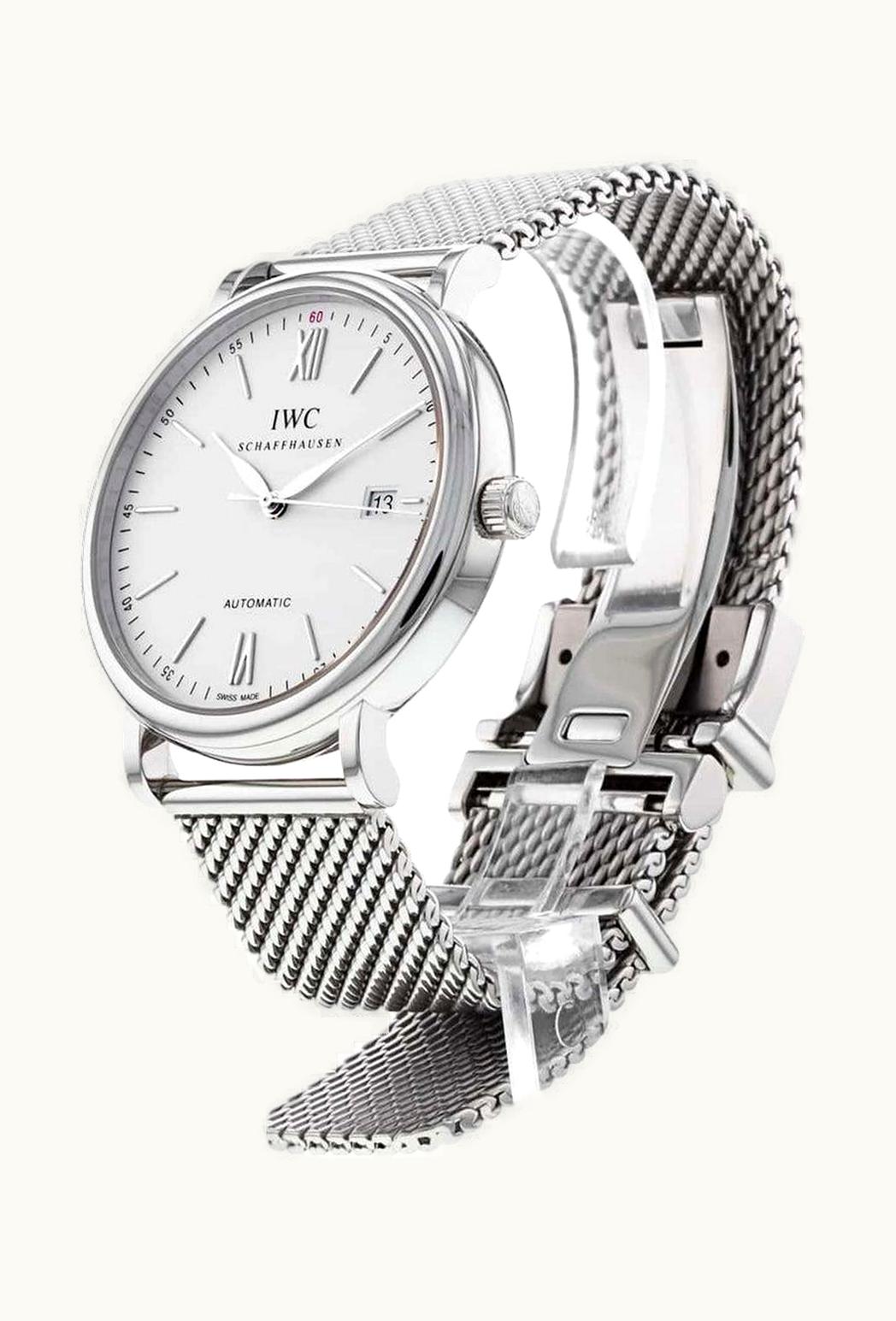 IWC Portofino Automatic Stainless Steel / Silver / Long Milanese
