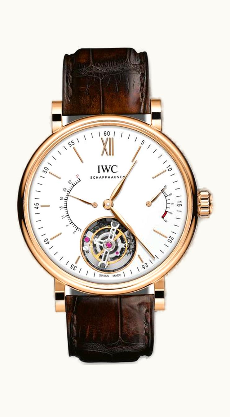 IWC Portofino Hand-Wound Tourbillon Rétrograde Red Gold / Silver
