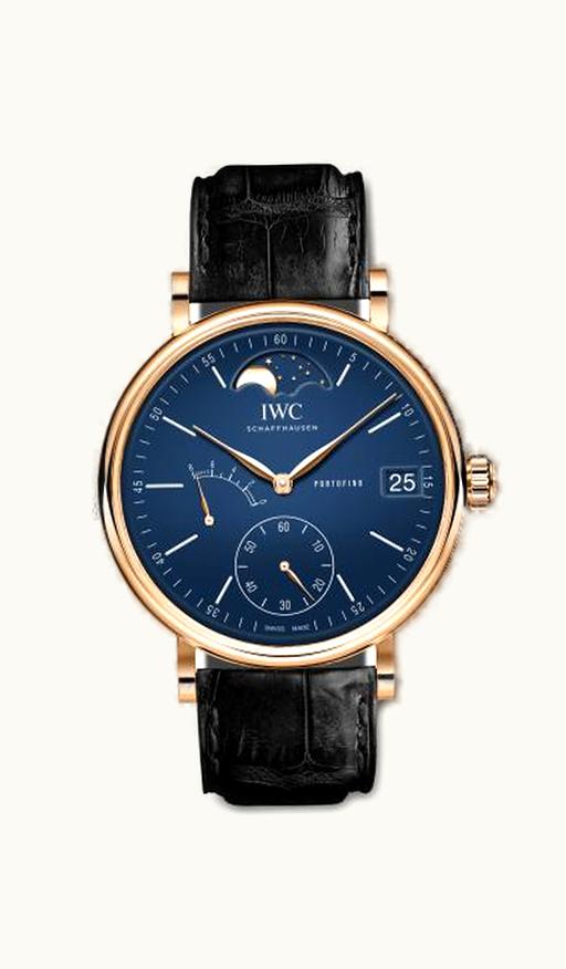 IWC Portofino Hand-Wound Eight Days Moonphase 150 Years Red Gold / Blue