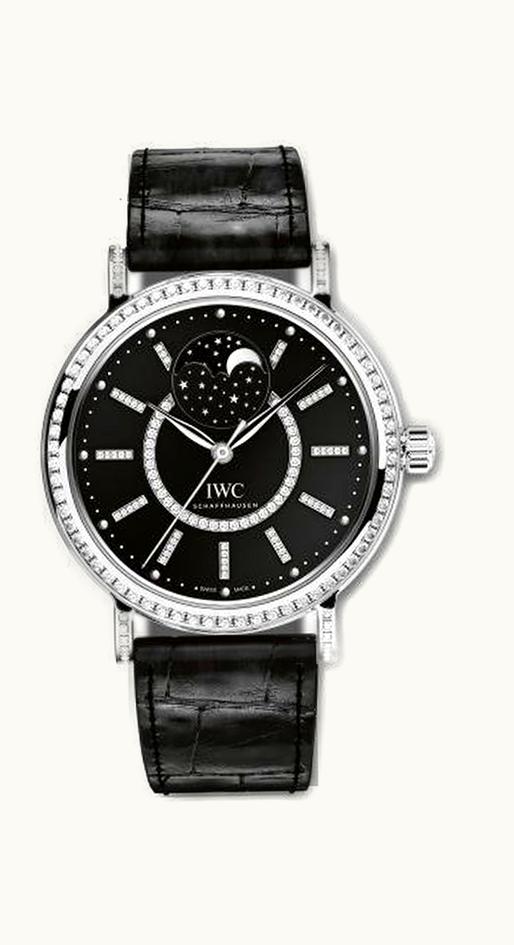 IWC Portofino Automatic Moon Phase 37 White Gold / Diamond / Black