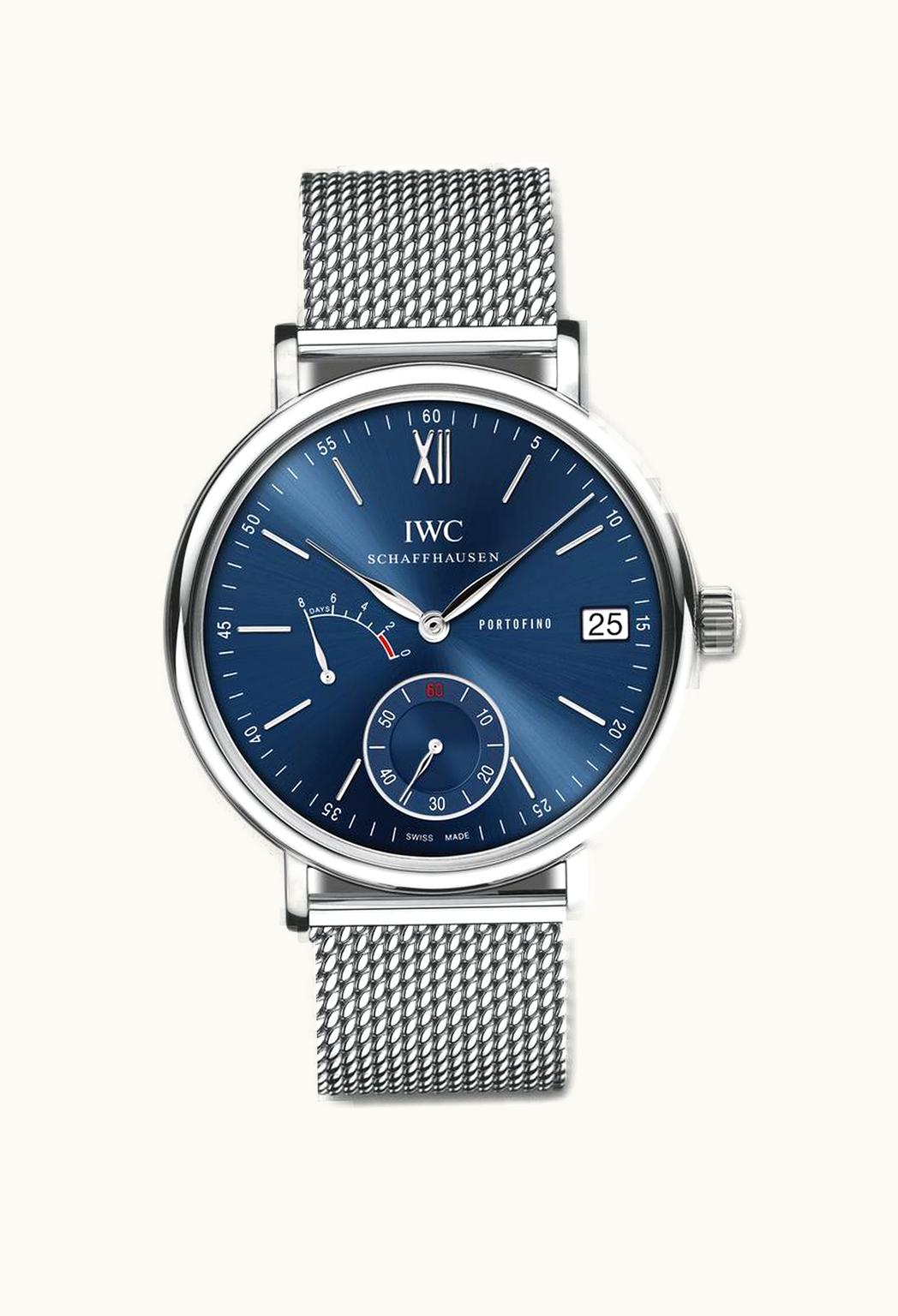 IWC Portofino Hand-Wound Eight Days Stainless Steel / Blue / Milanese