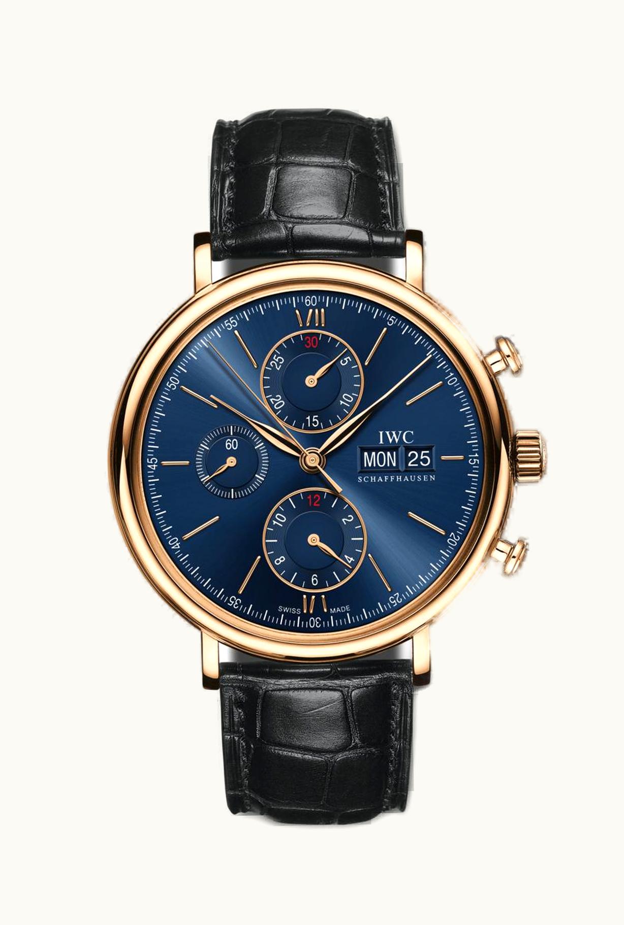 IWC Portofino Chronograph Red Gold / Blue