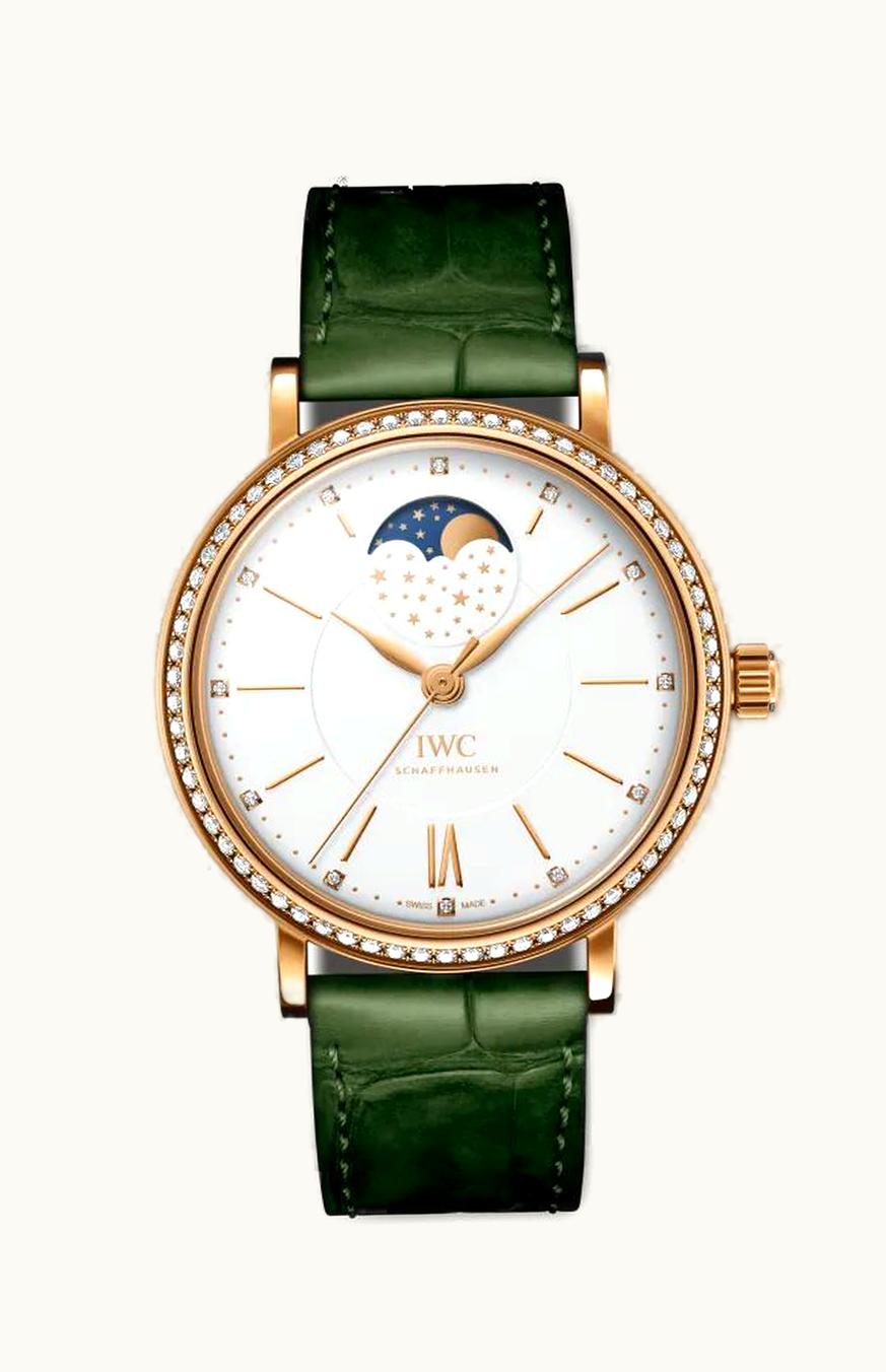 IWC Portofino Automatic Moon Phase 37 Red Gold / Diamond / Silver