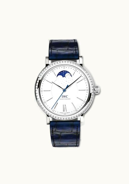 IWC Portofino Automatic Moon Phase 37 Stainless Steel / Diamond / Silver