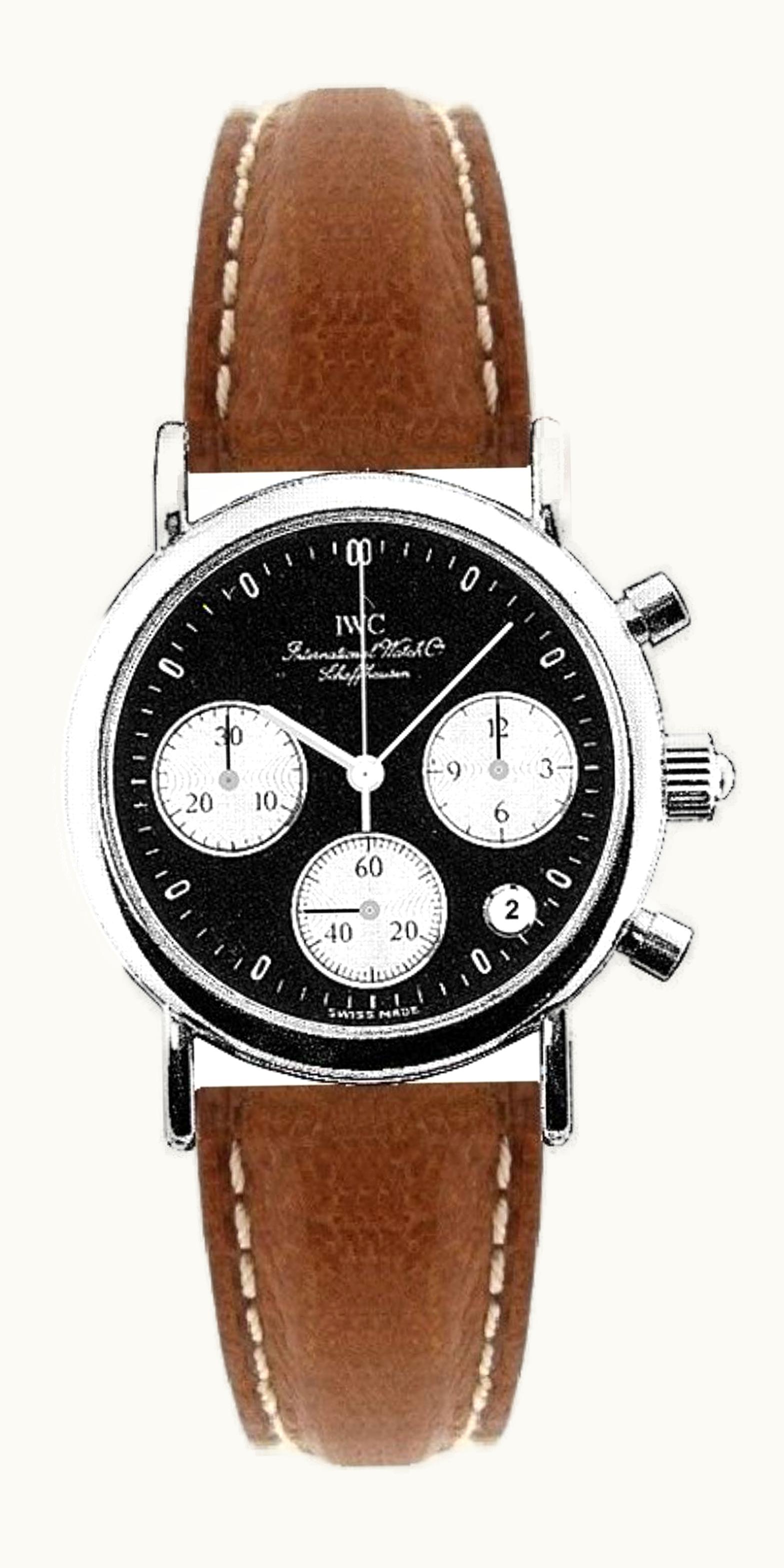 IWC Portofino Lady Chronograph MecaQuartz Stainless Steel / Black / Calf