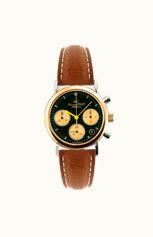 IWC Portofino Lady Chronograph MecaQuartz Stainless Steel / Yellow Gold / Black / Calf