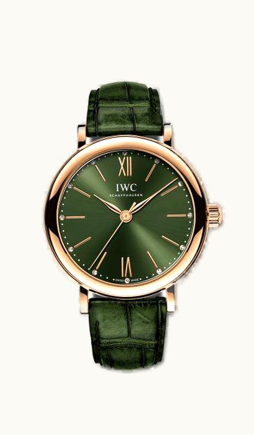IWC Portofino 34 Red Gold / Green / Santoni
