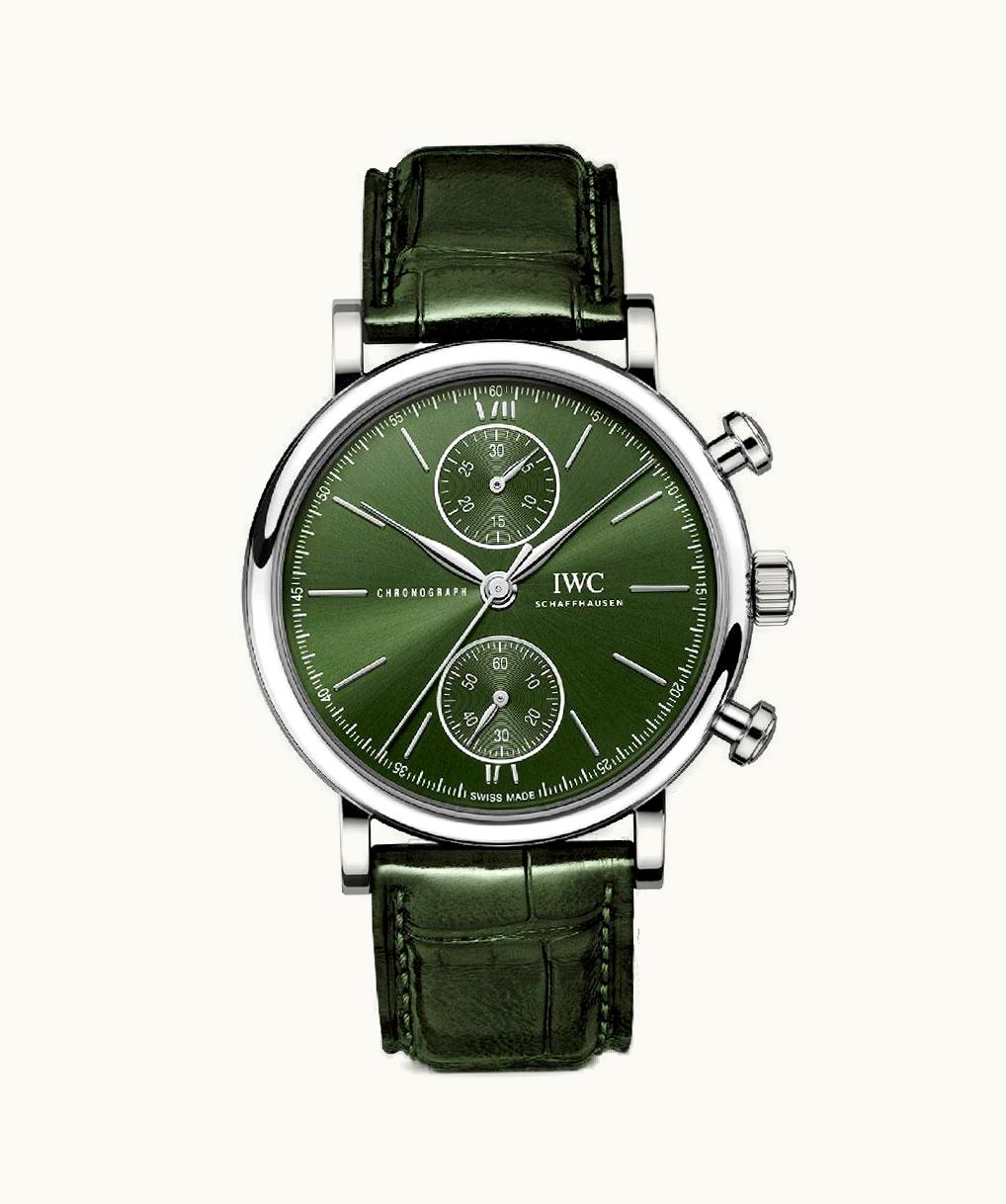 IWC Portofino Chronograph 39 Stainless Steel / Green
