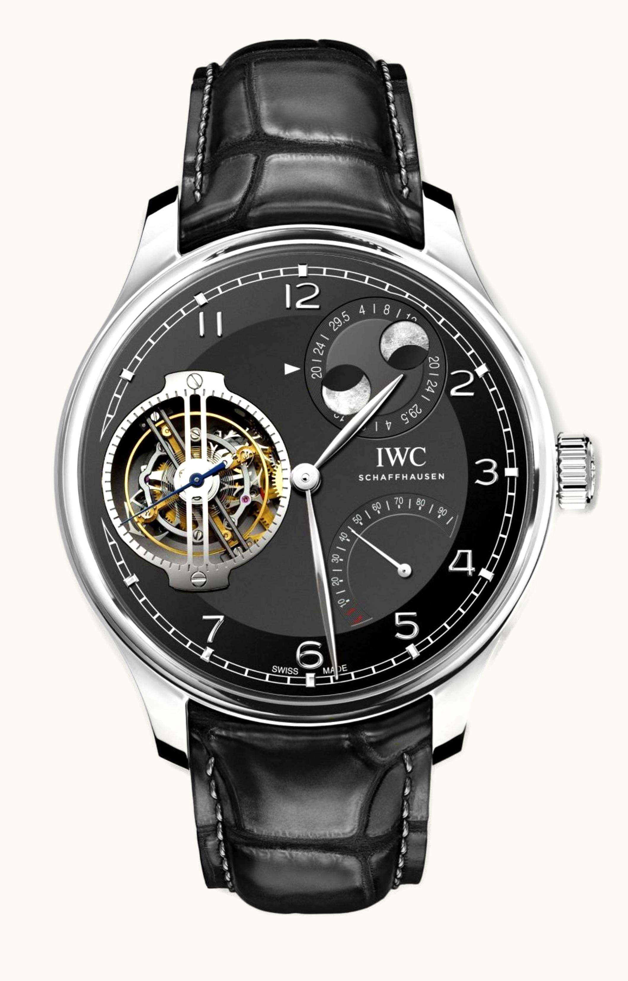 IWC Portugieser Constant-Force Tourbillon Double Moon Platinum / Black