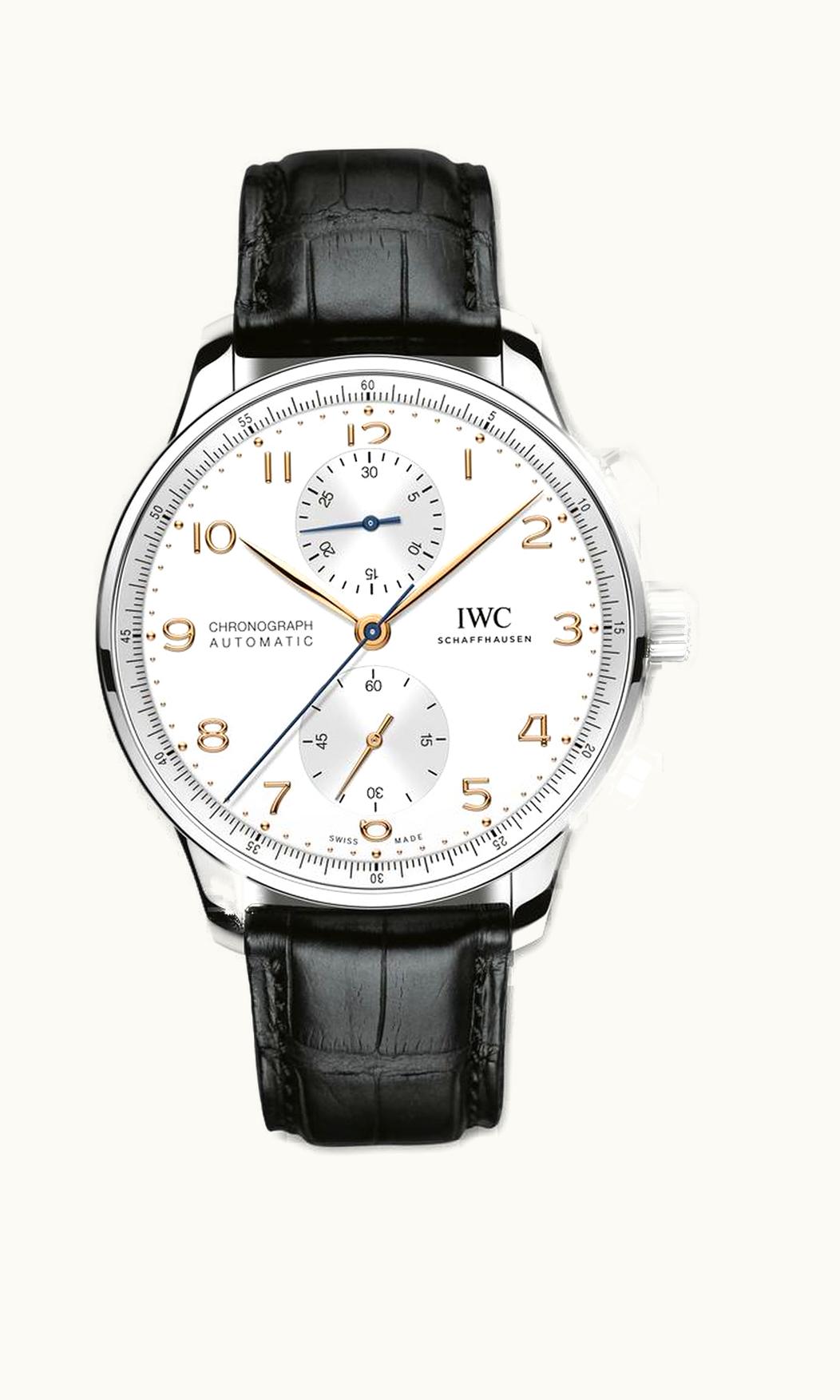 IWC Portugieser Chronograph Stainless Steel / Silver - Rose