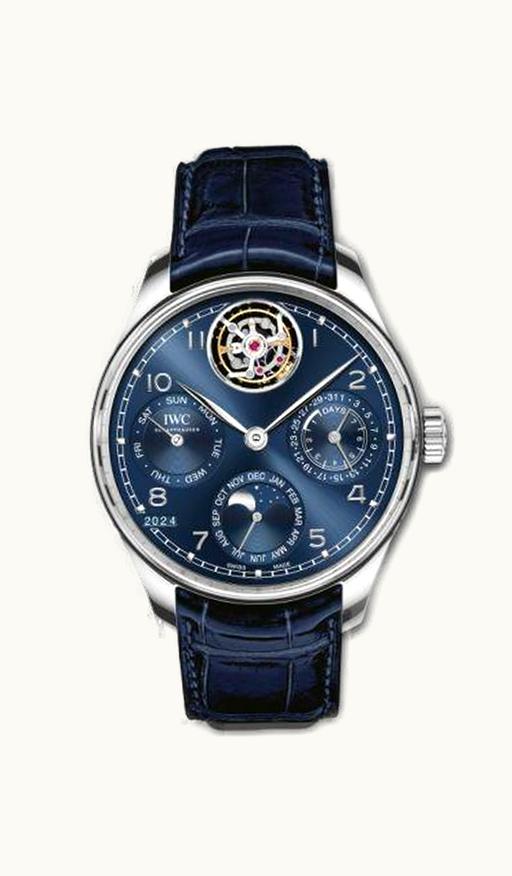 IWC Portuguese Perpetual Calendar Tourbillon Platinum / Blue