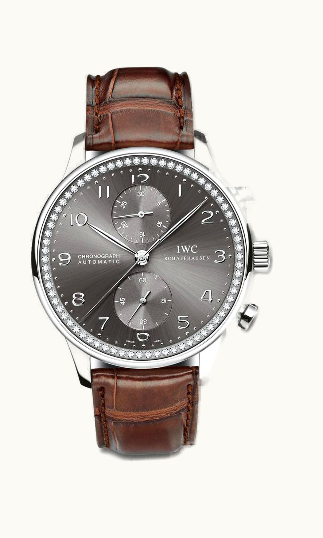 IWC Portuguese Chrono-Automatic White Gold / 80 Diamond