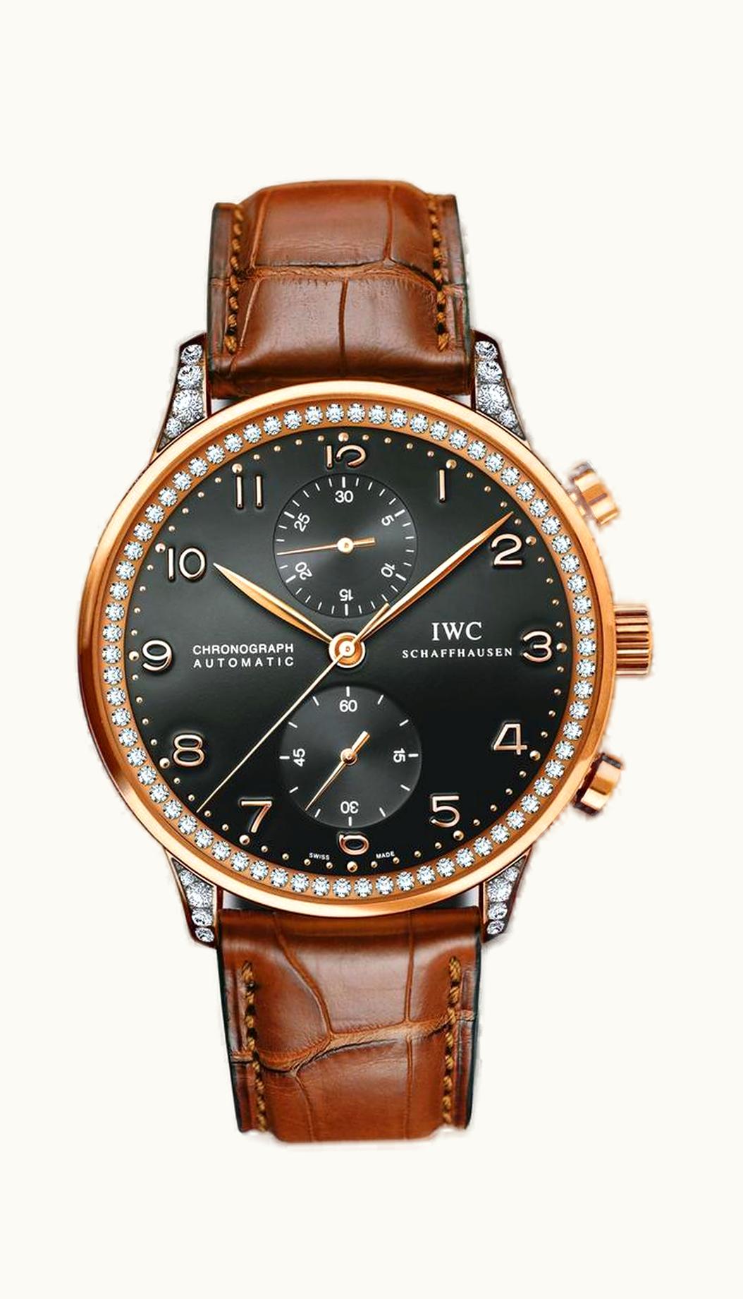 IWC Portuguese Chrono-Automatic Rose Gold / 108 Diamond