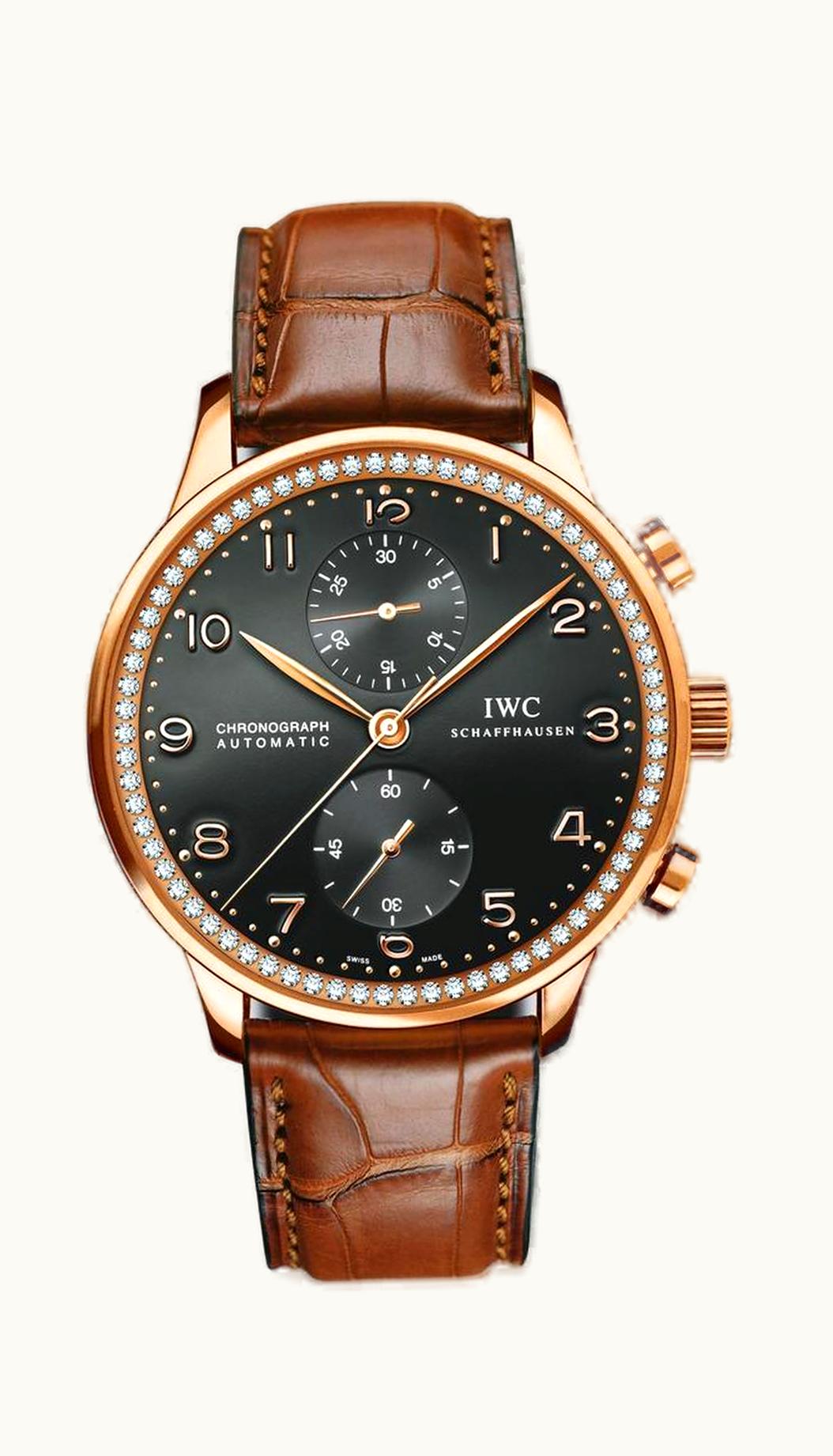 IWC Portuguese Chrono-Automatic Rose Gold / 80 Diamond