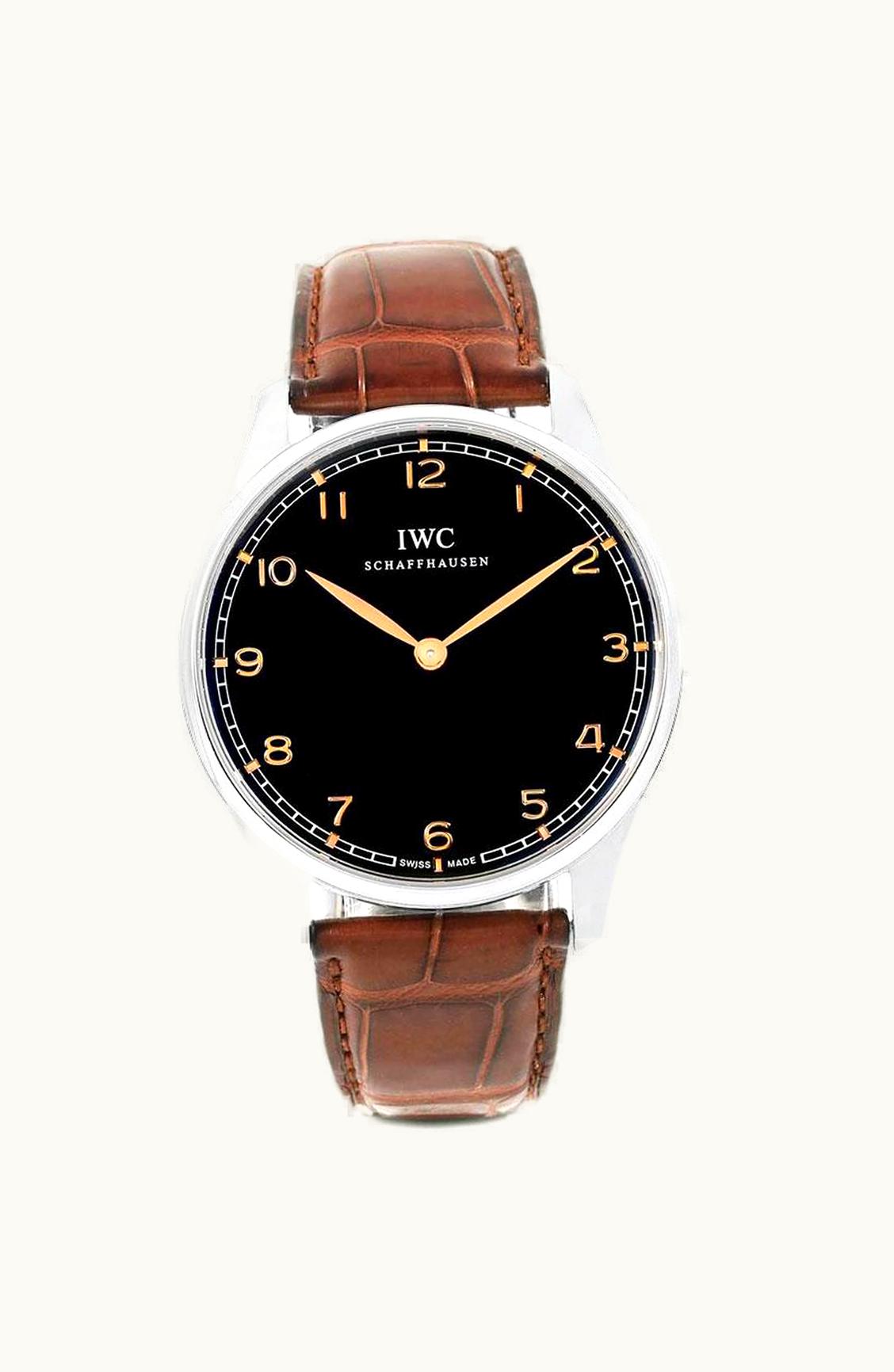 IWC Portugieser Hand-Wound Pure Classic Stainless Steel / Black