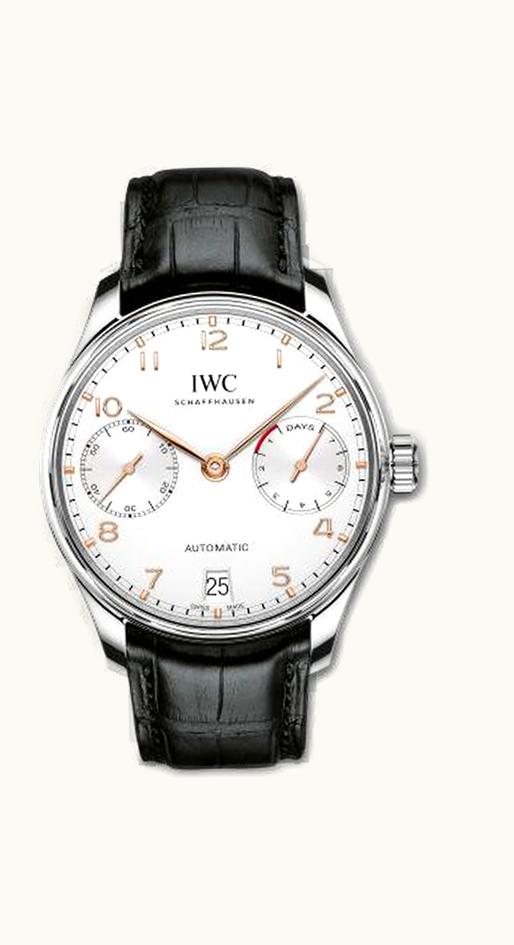 IWC Portugieser Automatic 5007 Stainless Steel / Silver - Gold Numerals