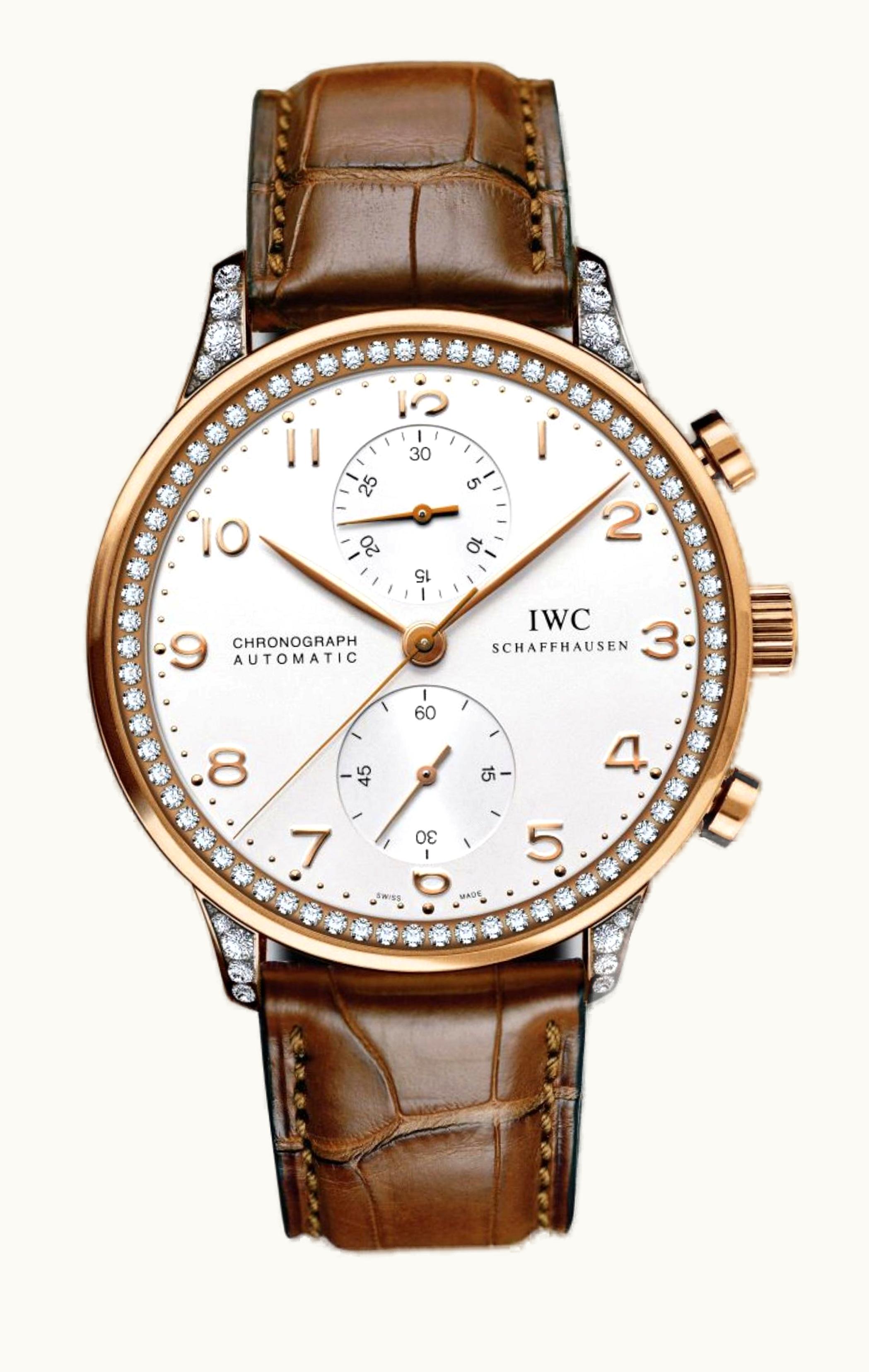 IWC Portugieser Chrono-Automatic Red Gold / Silver / Diamond