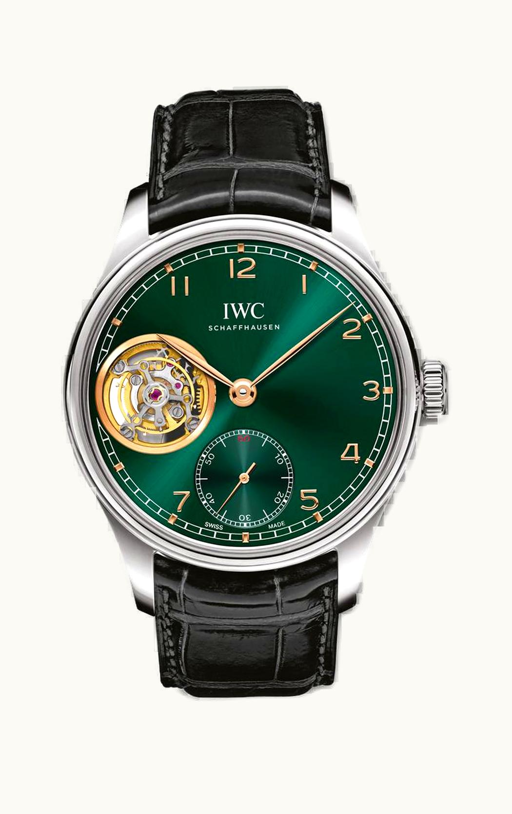 IWC Portugieser Tourbillon Hand-Wound White Gold / Green /  Middle East