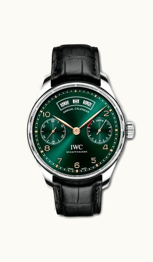 IWC Portugieser Annual Calendar Stainless Steel / Green / Middle East