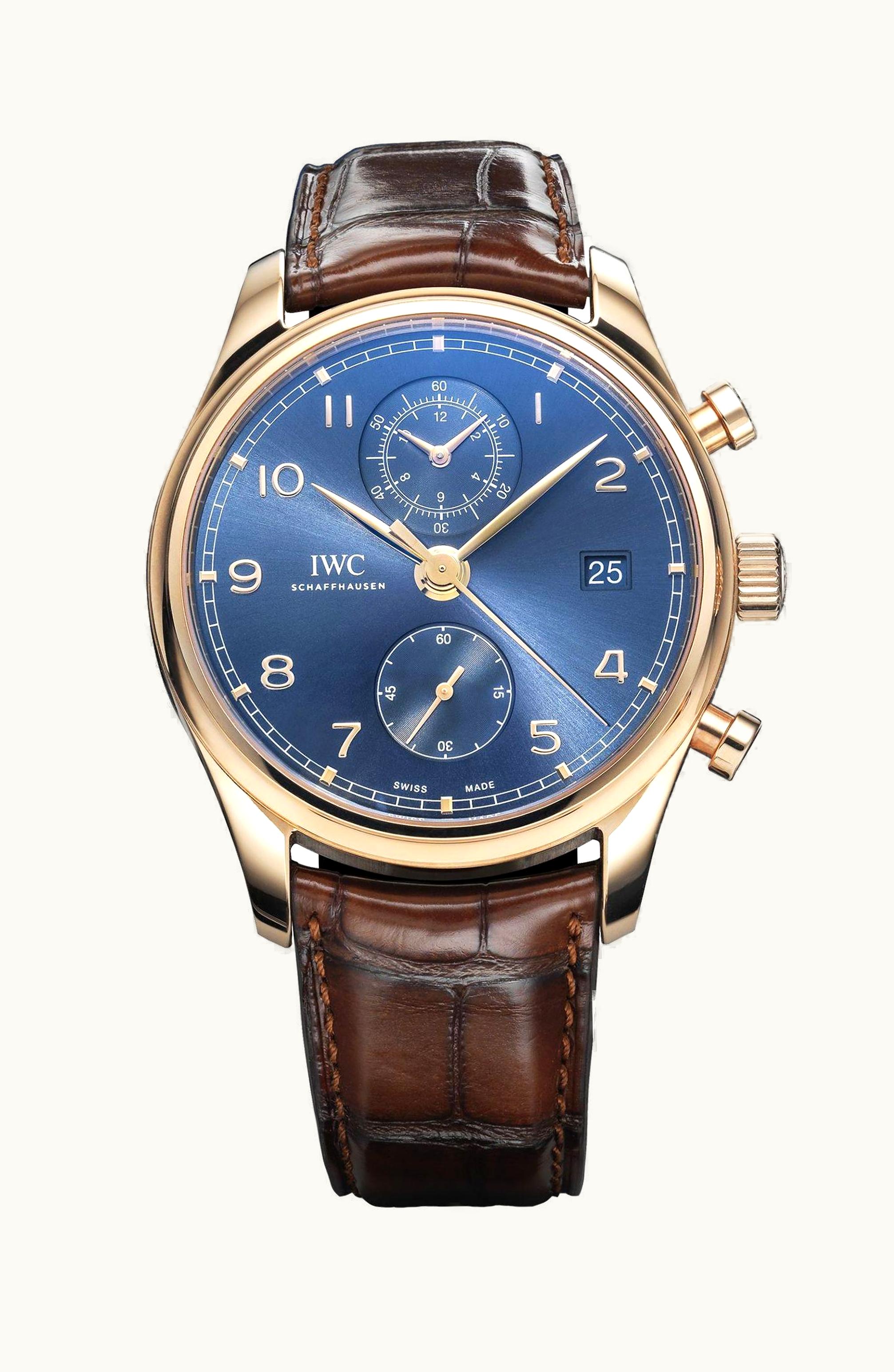 IWC Portugieser Chronograph Classic Red Gold / Blue / Bucherer