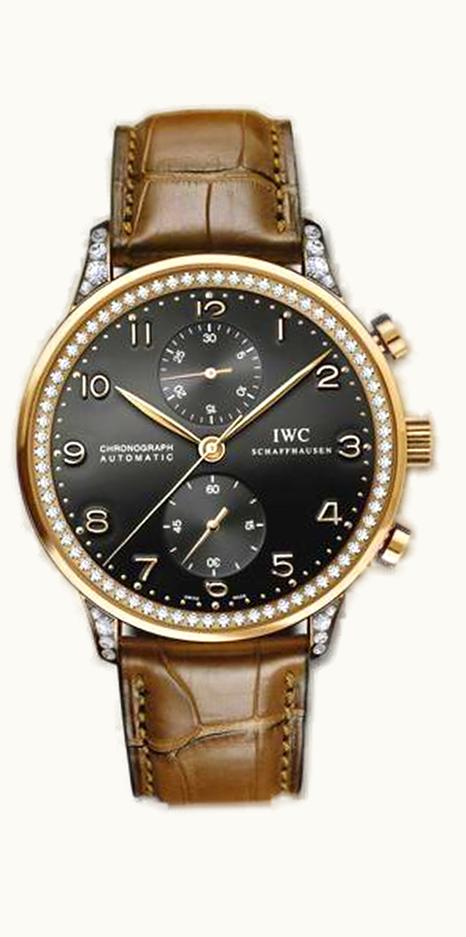IWC Portuguese Chrono-Automatic Rose Gold / Black / Diamond