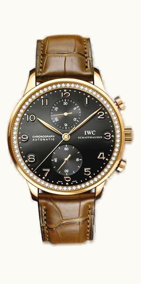 IWC Portuguese Chrono-Automatic Rose Gold / Black / Diamond