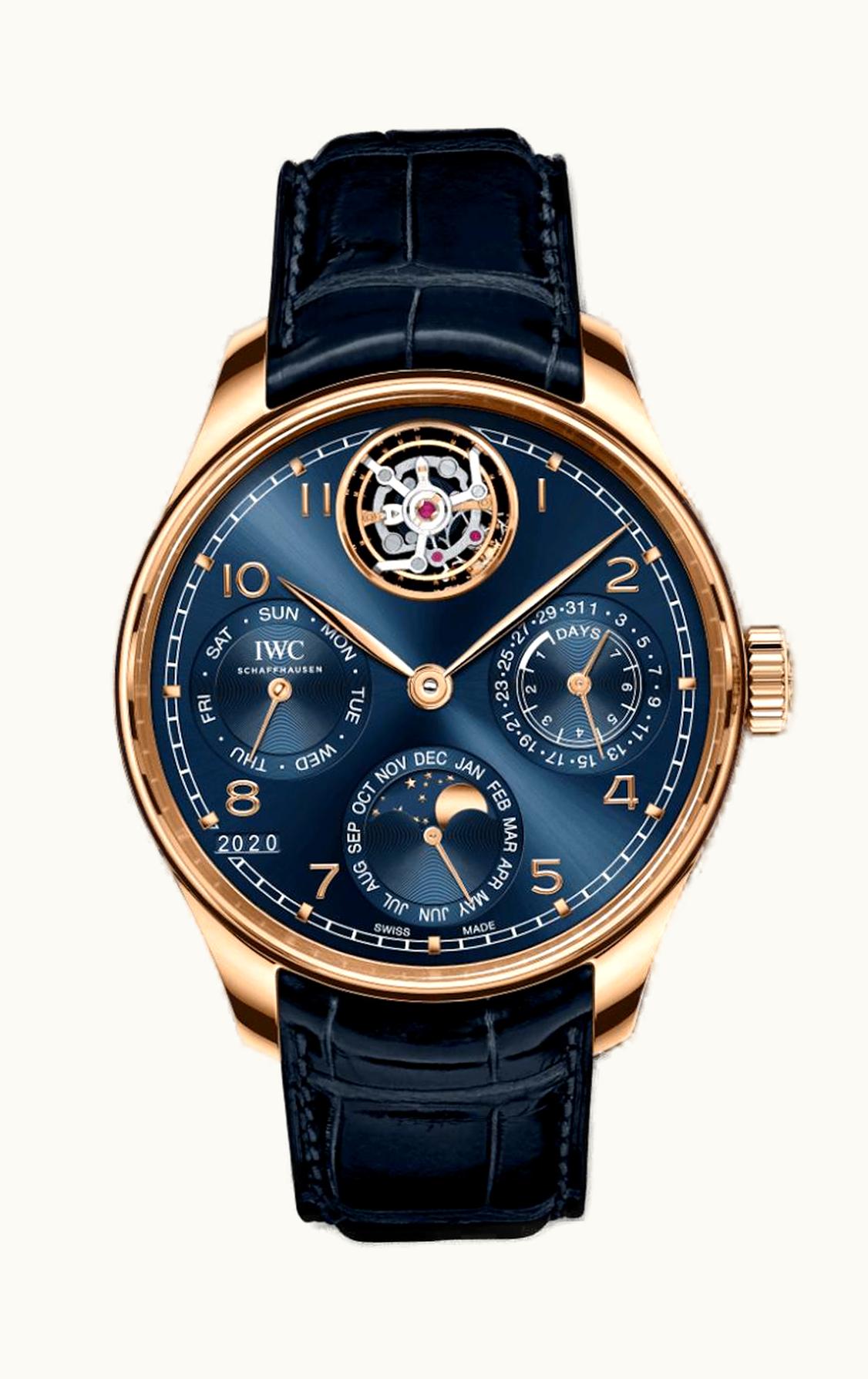 IWC Portuguese Perpetual Calendar Tourbillon Armor Gold / Blue / Boutique Edition