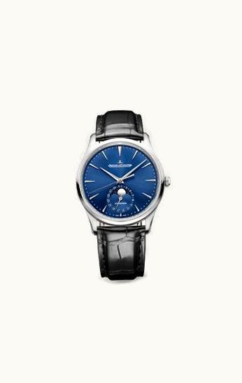 Jaeger-LeCoultre Master Ultra Thin Moon Stainless Steel / Blue / Alligator