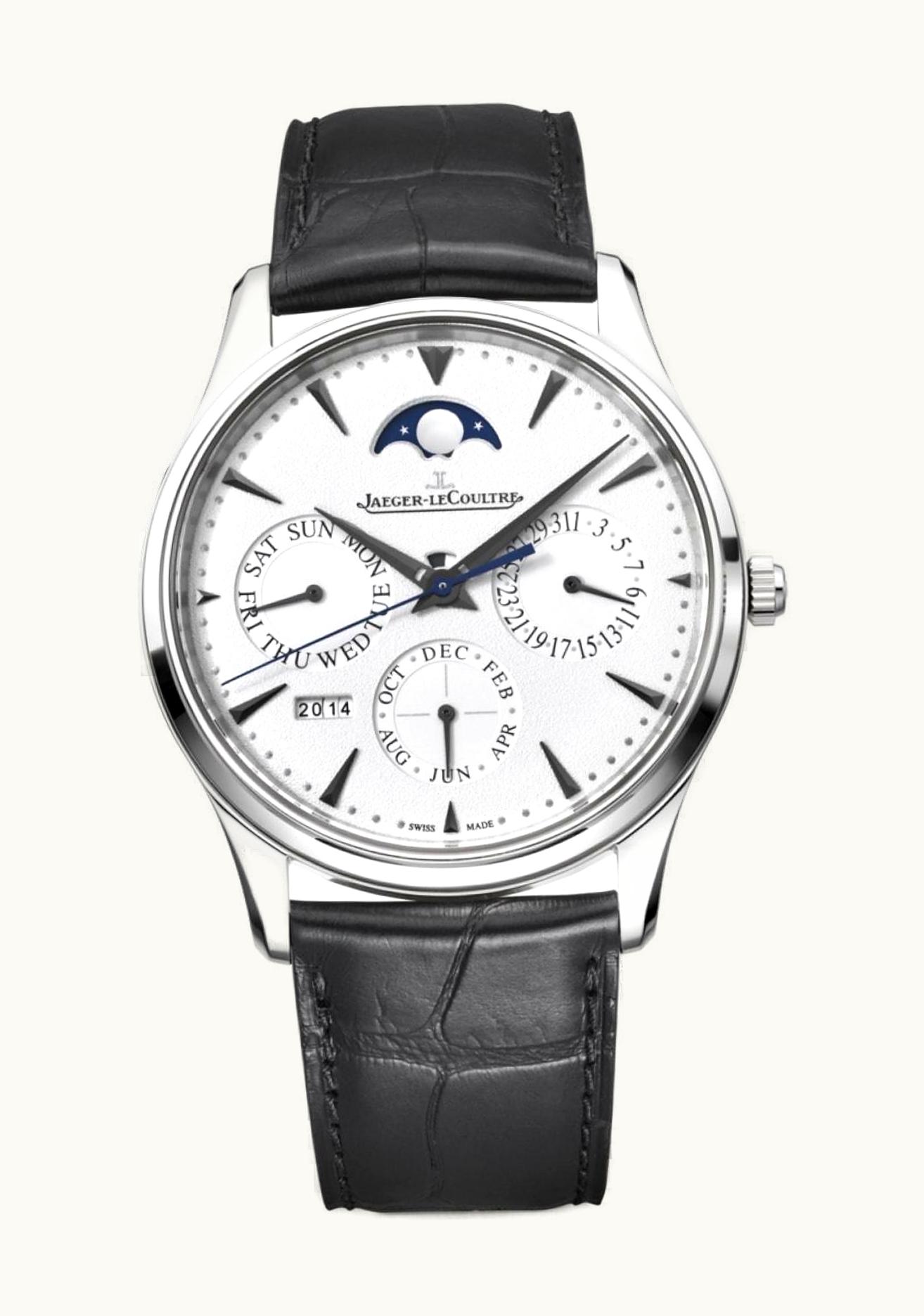 Jaeger-LeCoultre Master Ultra Thin Perpetual White Gold / Silver / Alligator