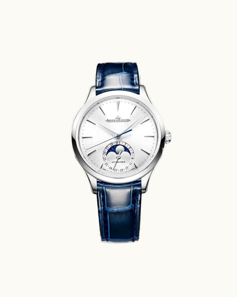 Jaeger-LeCoultre Master Ultra Thin Moon 36 Stainless Steel / Silver / Alligator