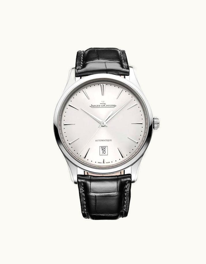 Jaeger-LeCoultre Master Ultra Thin Date Stainless Steel / Silver / Alligator