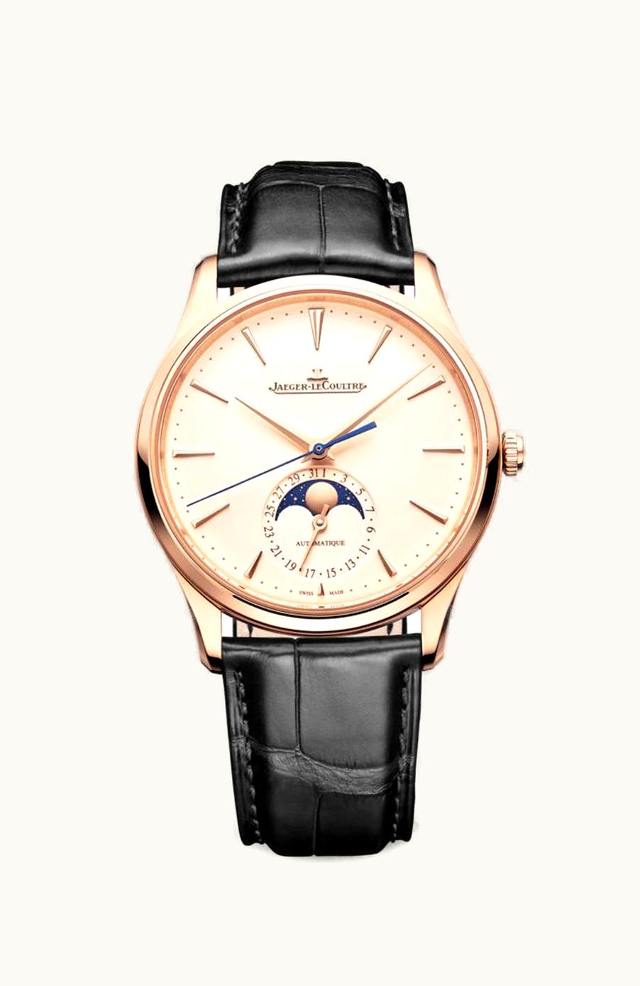Jaeger-LeCoultre Master Ultra Thin Moon 34 Pink Gold / Eggshell / Alligator