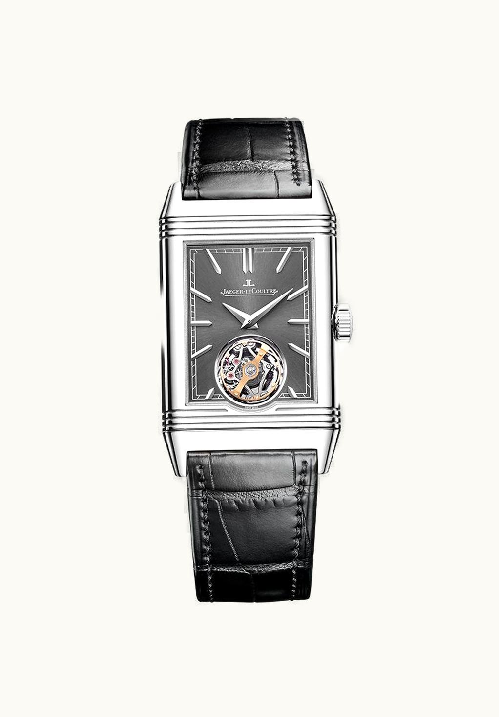 Jaeger-LeCoultre Reverso Tribute Tourbillon Stainless Steel / Grey