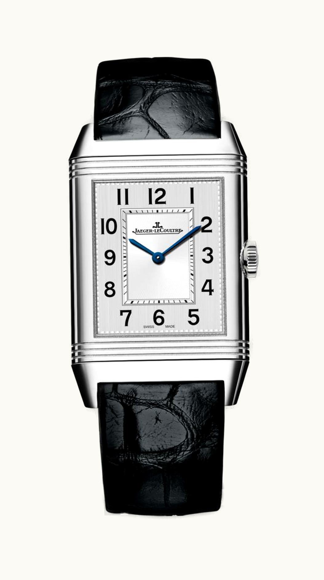 Jaeger-LeCoultre Reverso Classic Medium Thin Stainless Steel / Silver / Alligator