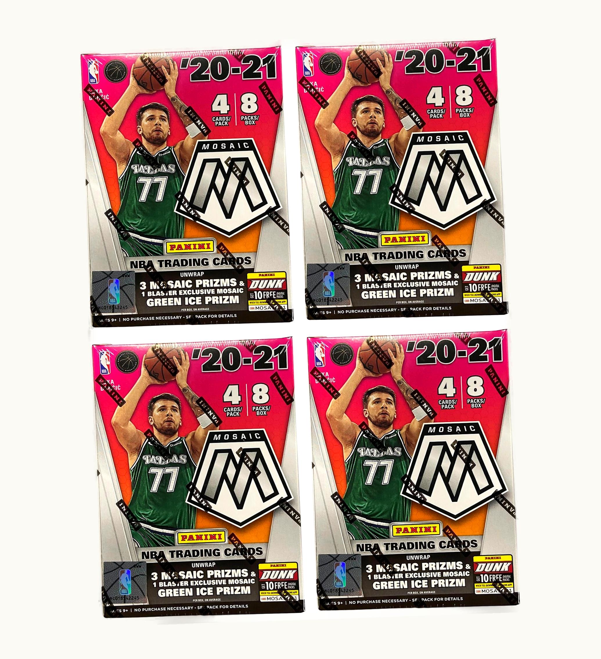 Panini 2020 21 Panini Mosaic Basketball Fanatics Exclusive Blaster Box Green Ice Prizm 4x Lot
