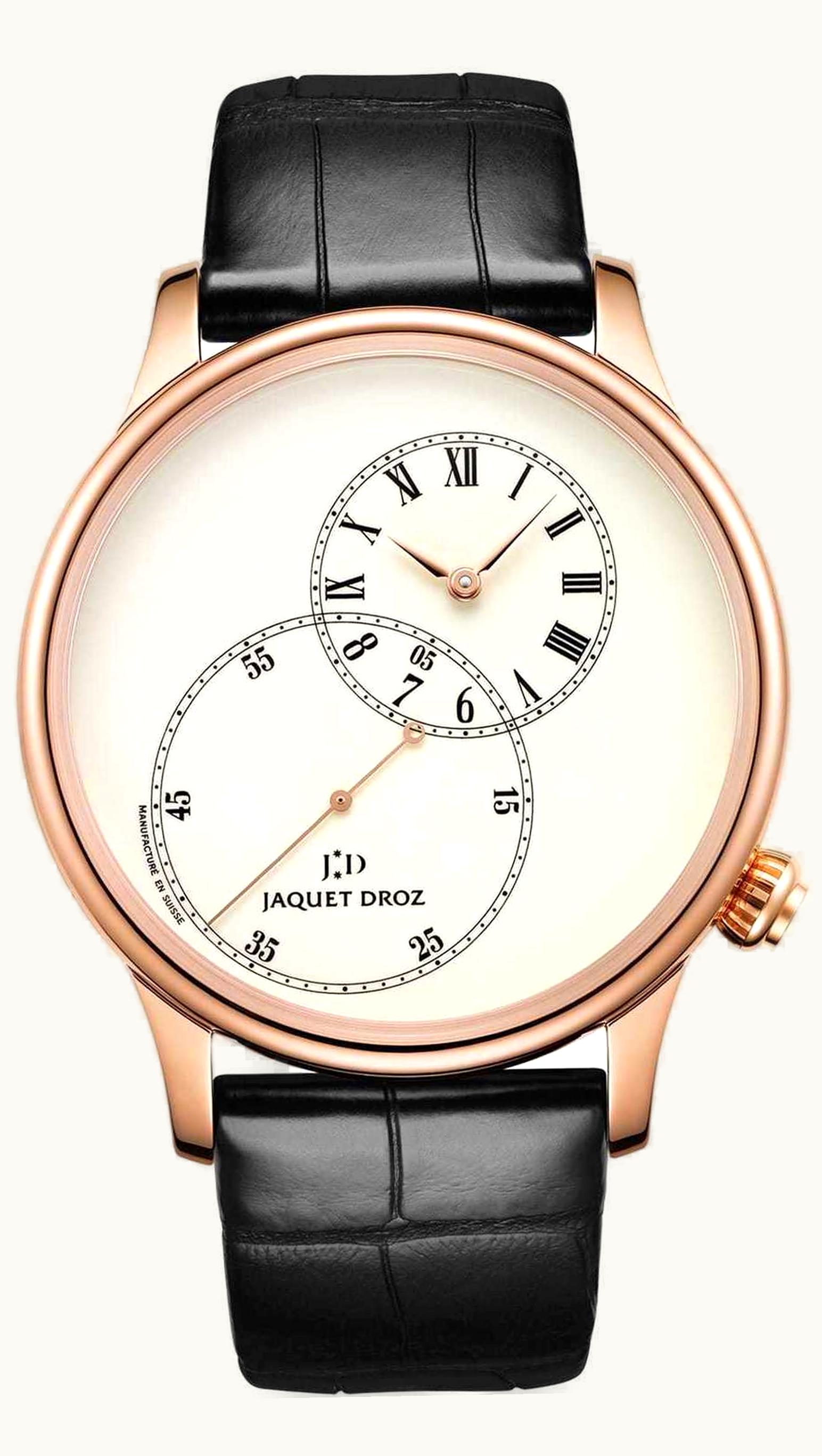 Jaquet Droz Grande Seconde 43 Decentree Ivory Enamel / Red Gold