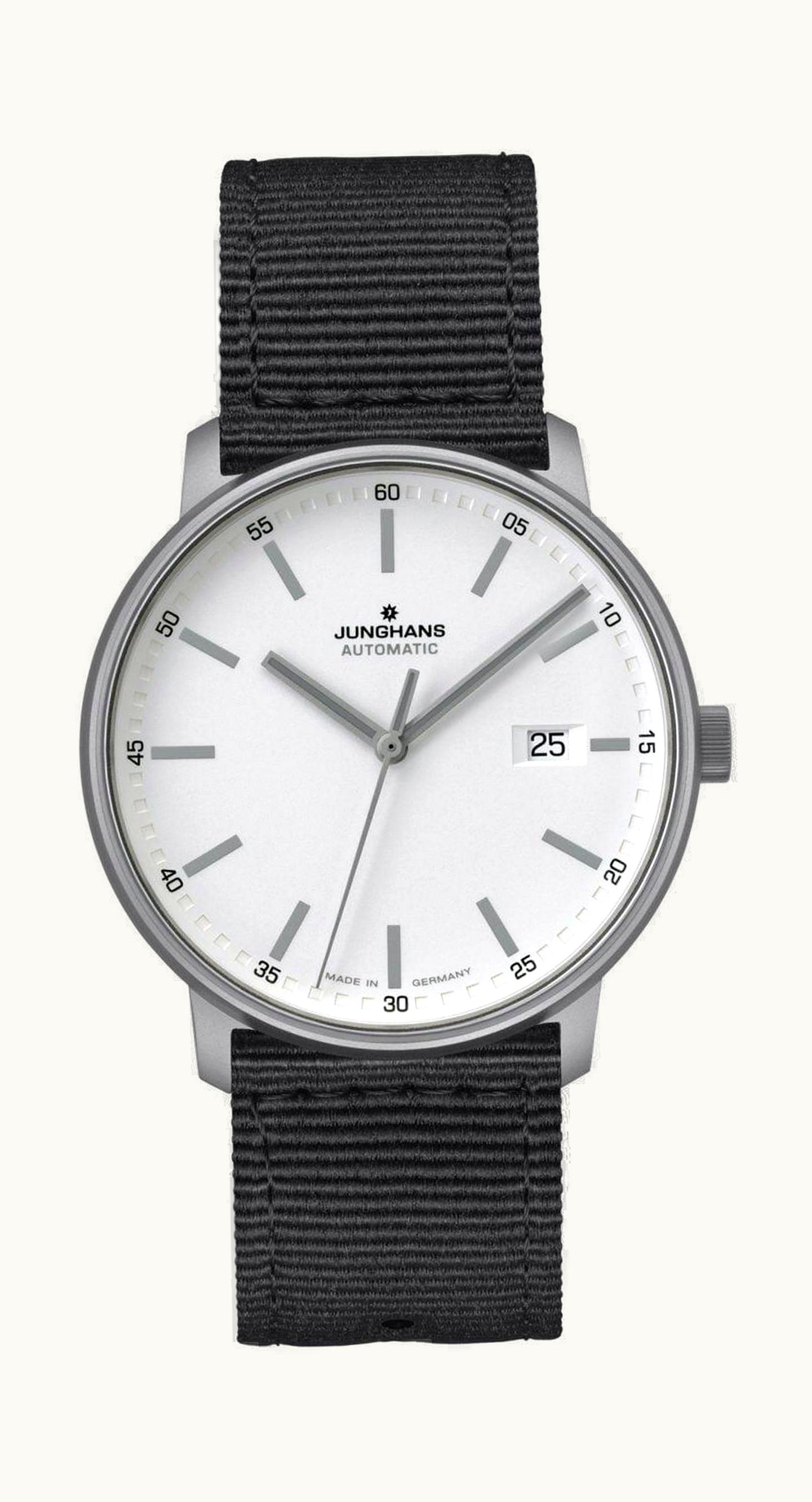 Junghans Form A Stainless Steel / White Stick / Black Calf