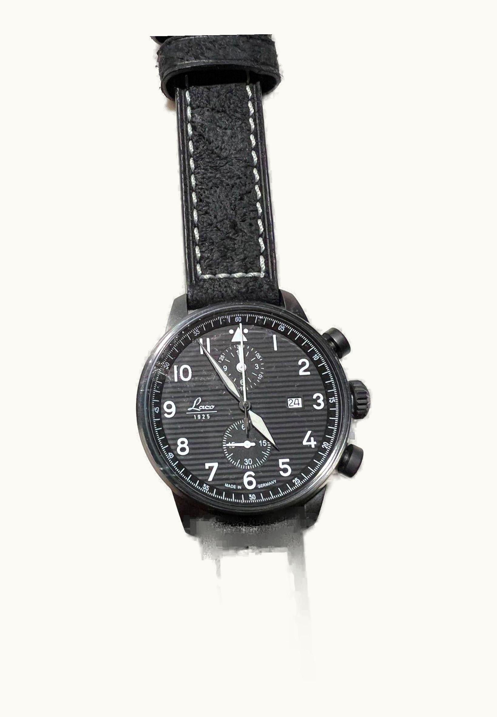 Laco Pilot Watch Special Models Model Lausanne / Stainless Steel / Black