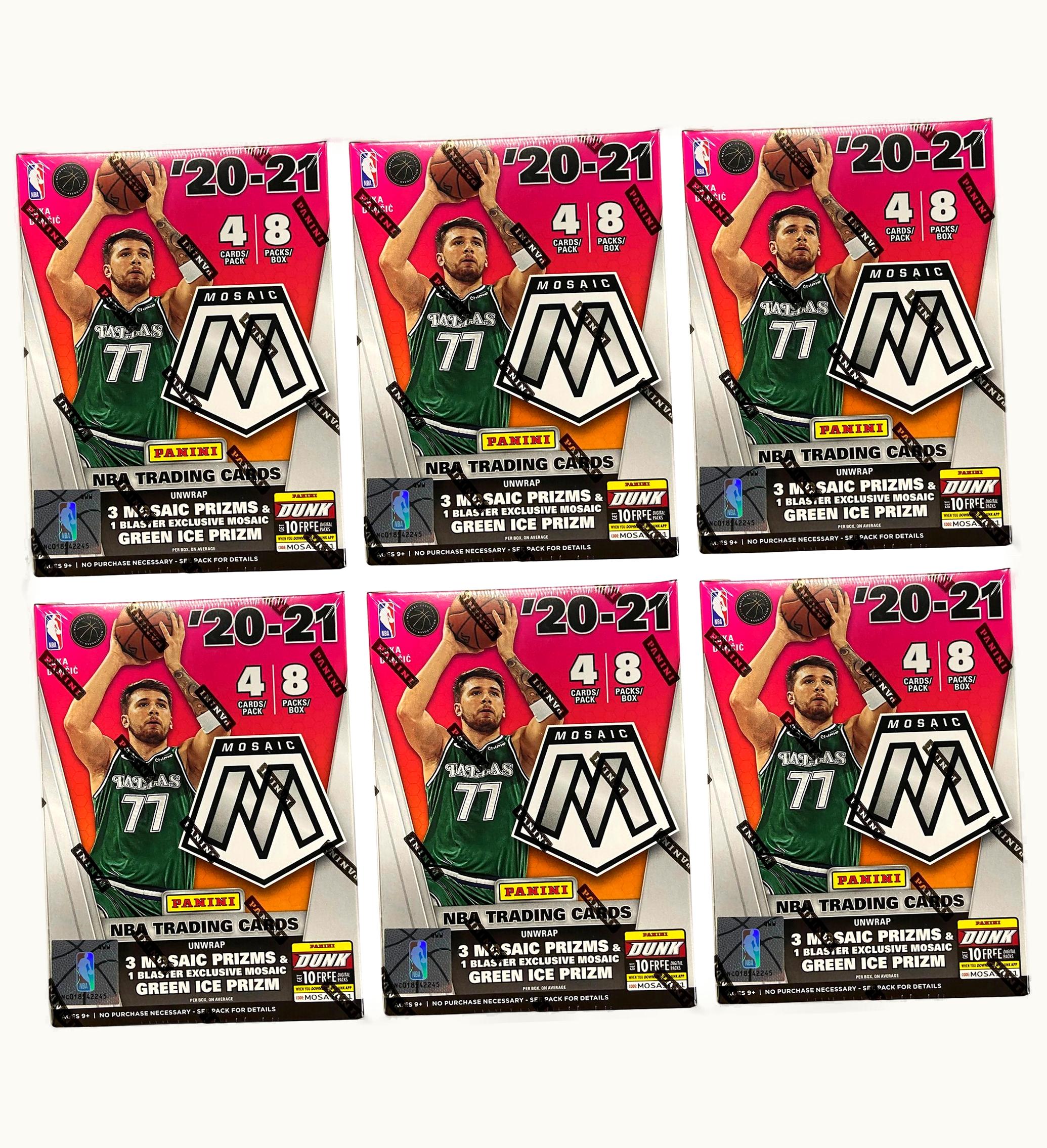 Panini 2020 21 Panini Mosaic Basketball Fanatics Exclusive Blaster Box Green Ice Prizm 6x Lot