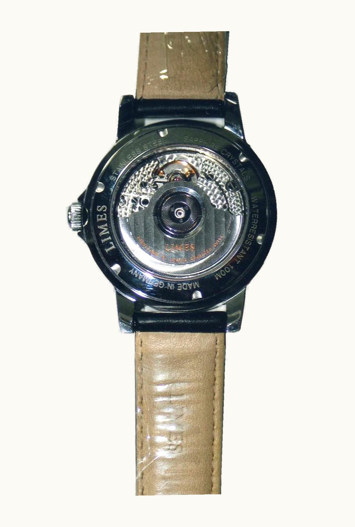 Limes Pharo Chrono - Black / roman / black leather strap