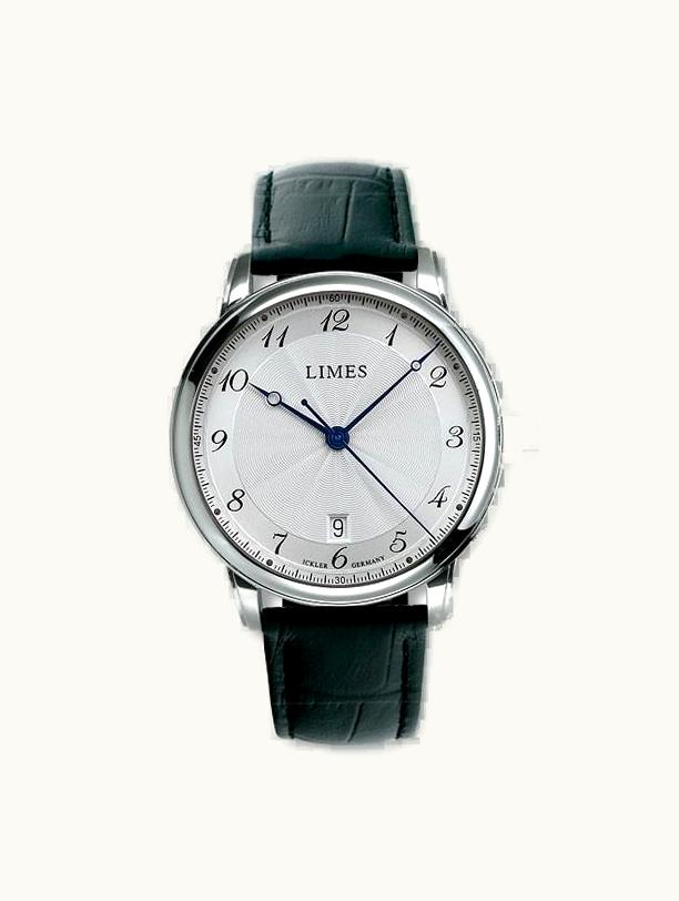 Limes Pharo Cartouche A - Silvered dial - Black leather strap