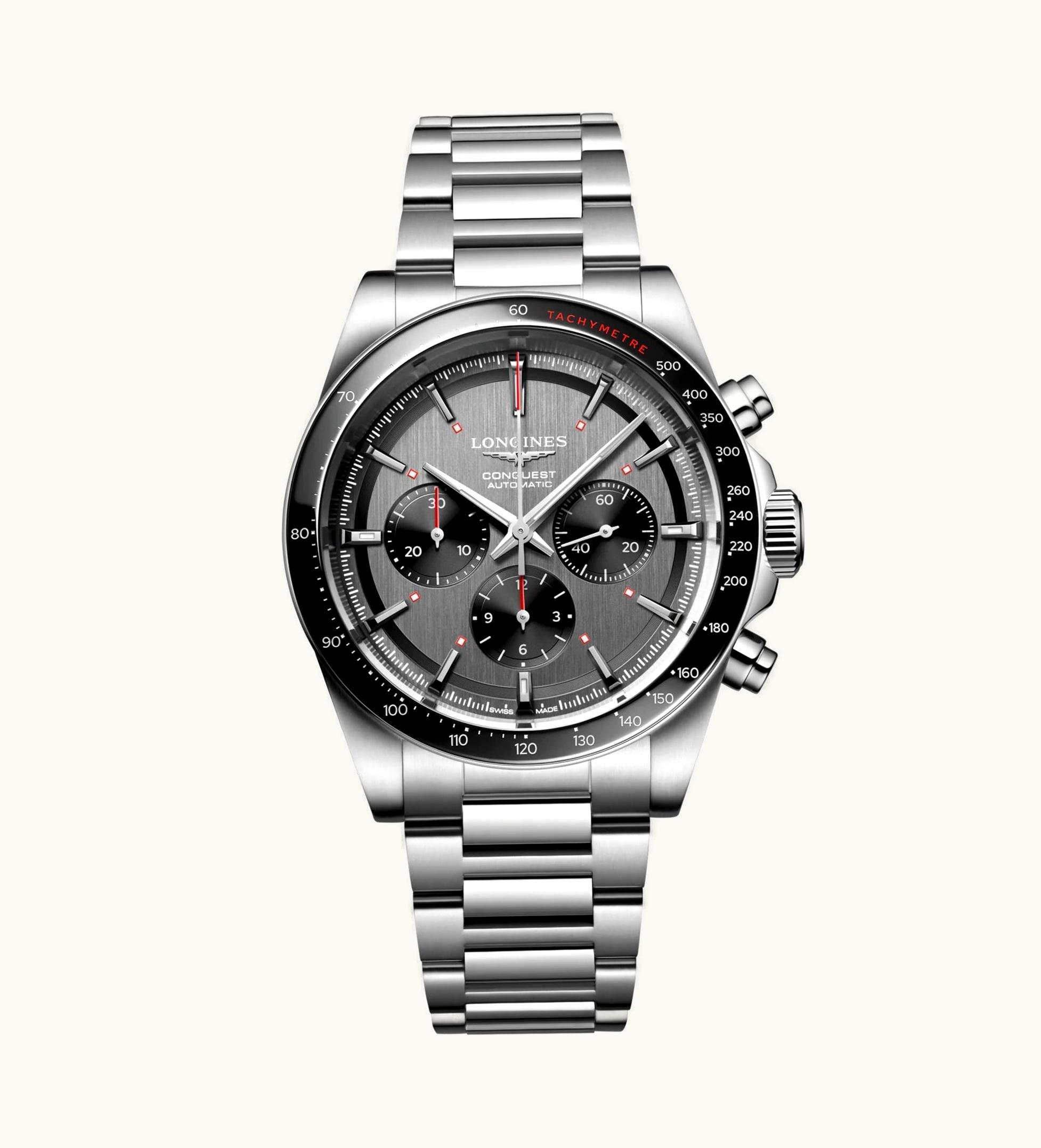 Longines Conquest Chronograph 42 Stainless Steel / Grey / Ski Edition