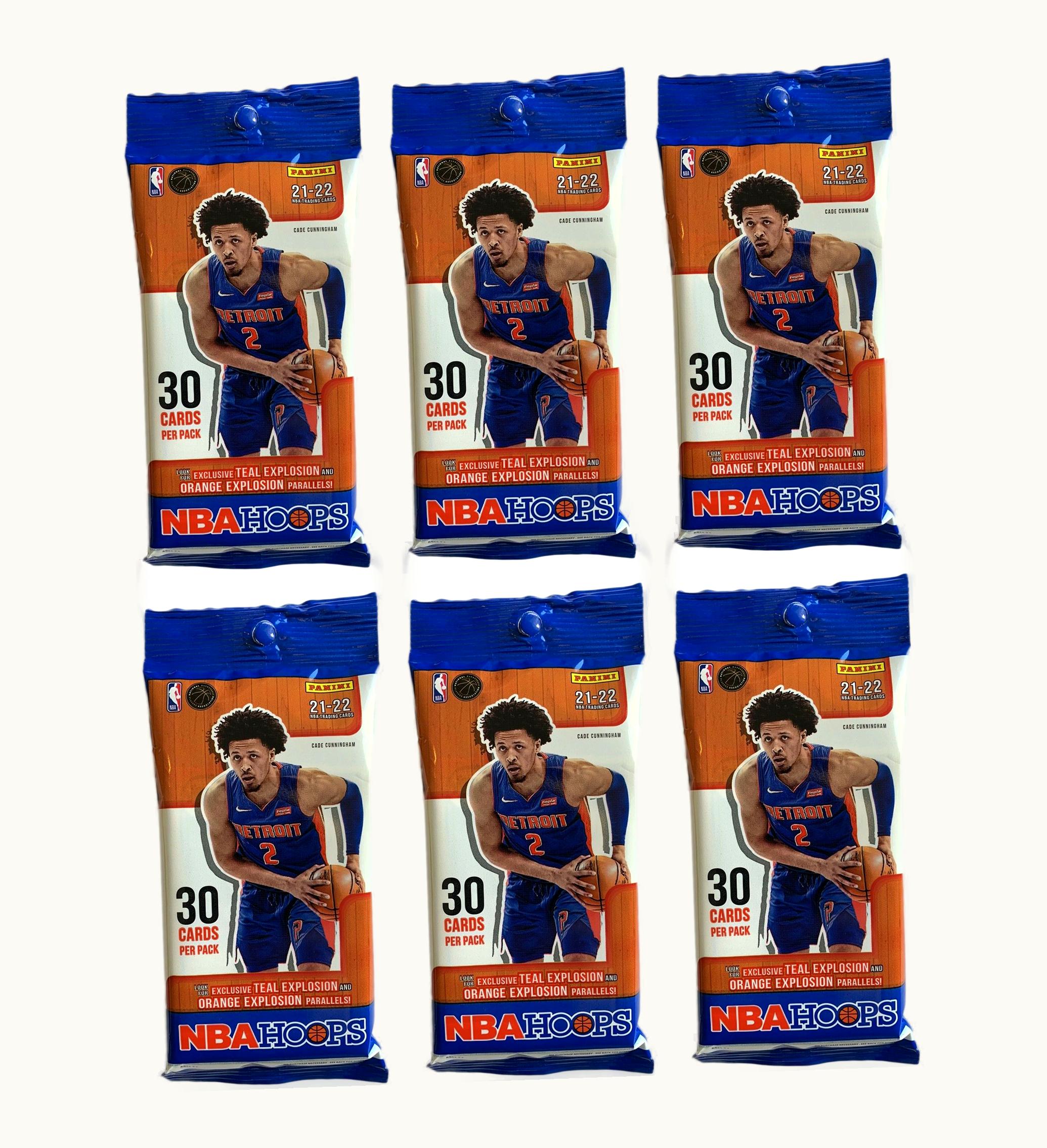 Panini 2021 22 Panini NBA Hoops Basketball Fat Pack 6x lot