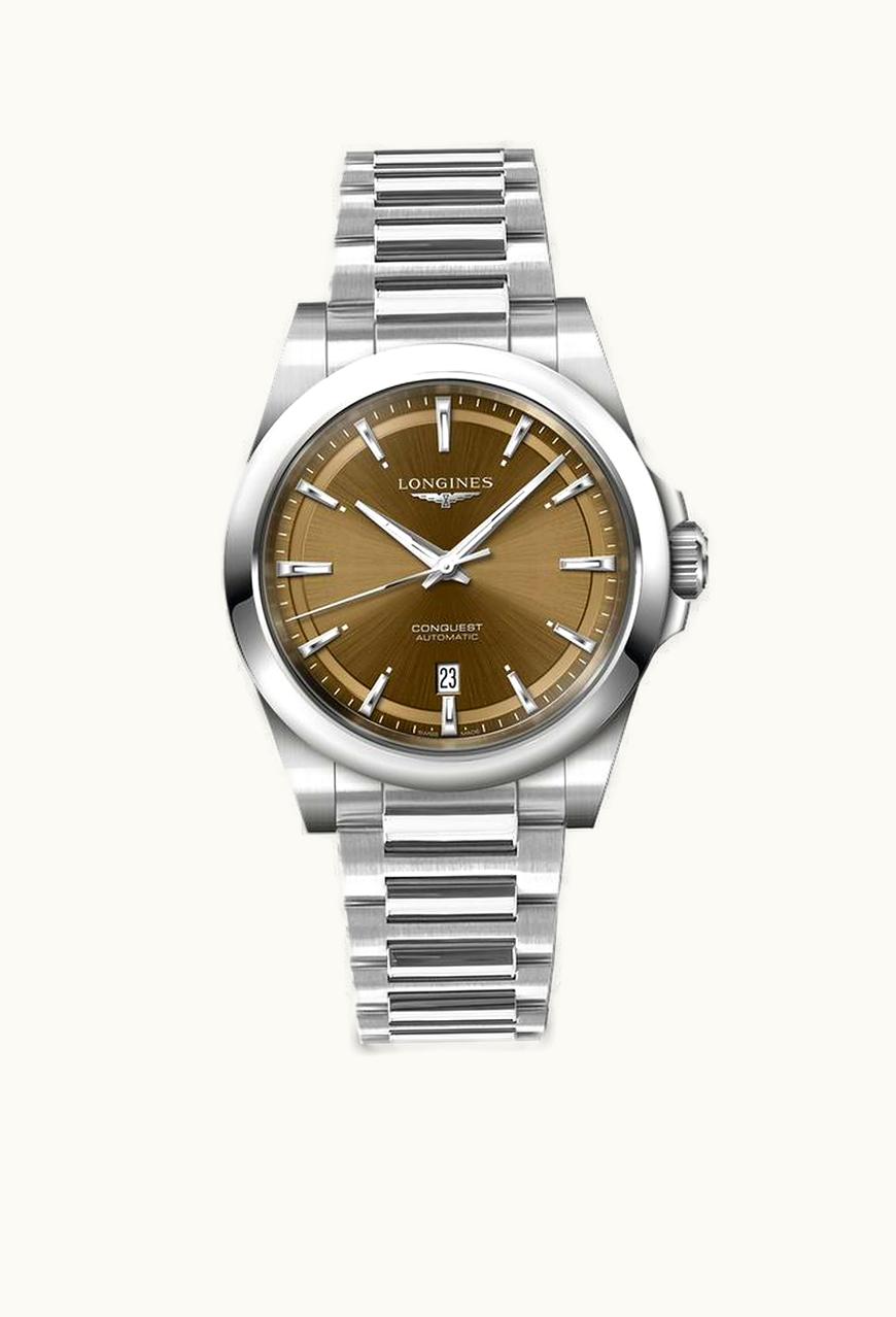 Longines Conquest 41 Stainless Steel / Brown / Bracelet