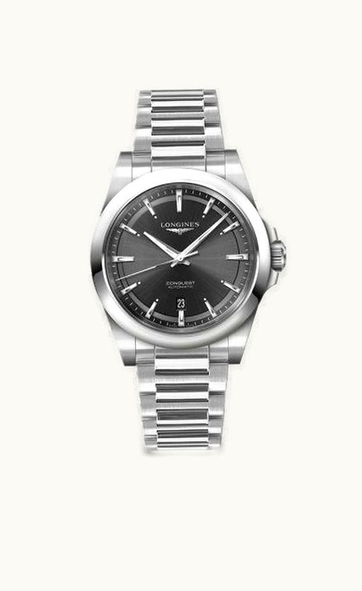 Longines Conquest 41 Stainless Steel / Black  / Bracelet