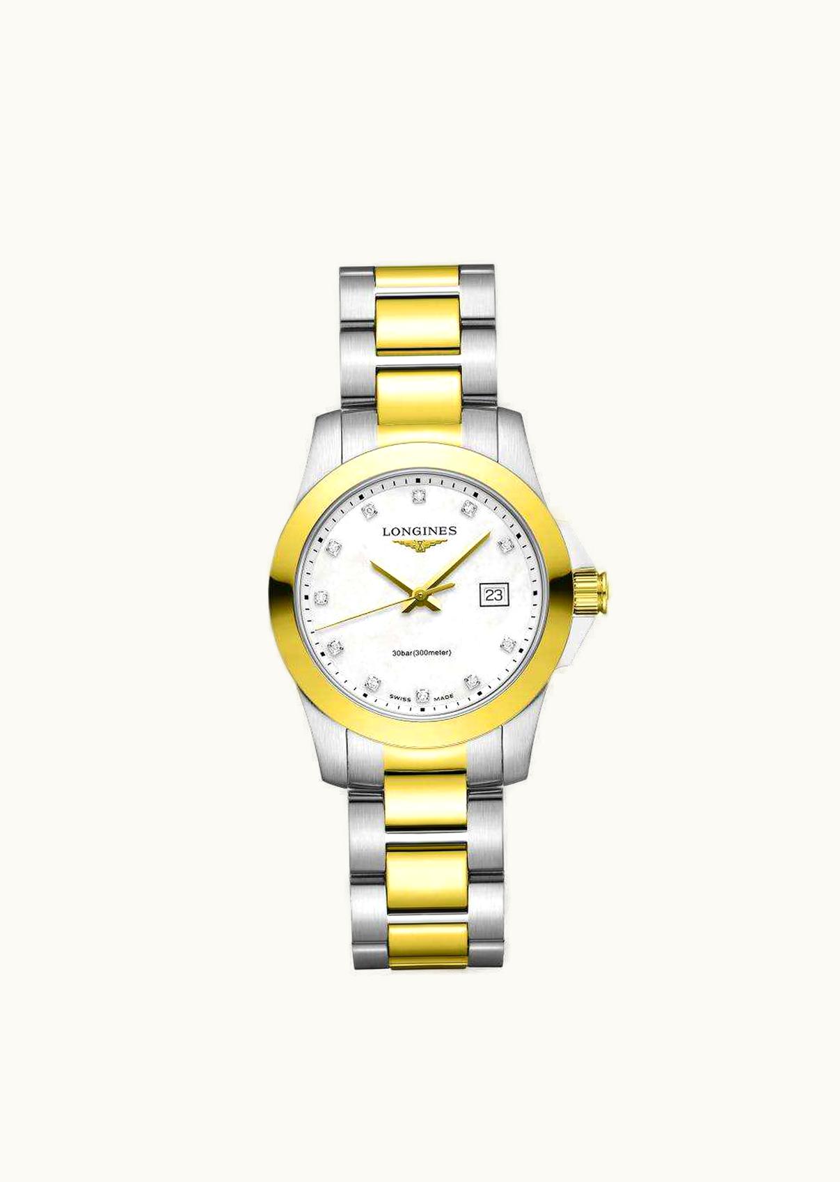 Longines Conquest Quartz 29.5 Stainless Steel - Yellow Gold / MOP