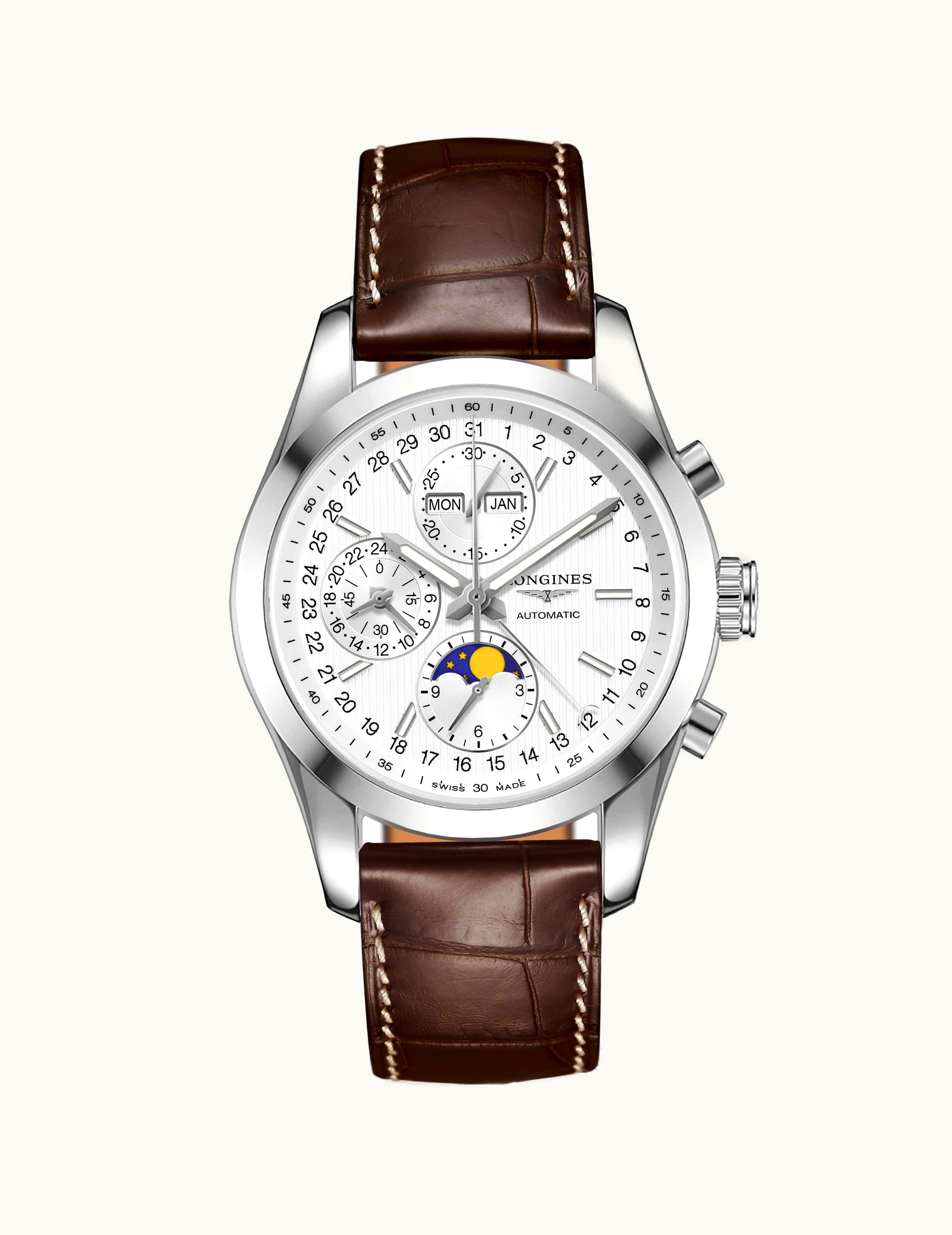 Longines Conquest Classic Moonphase Stainless Steel / Silver