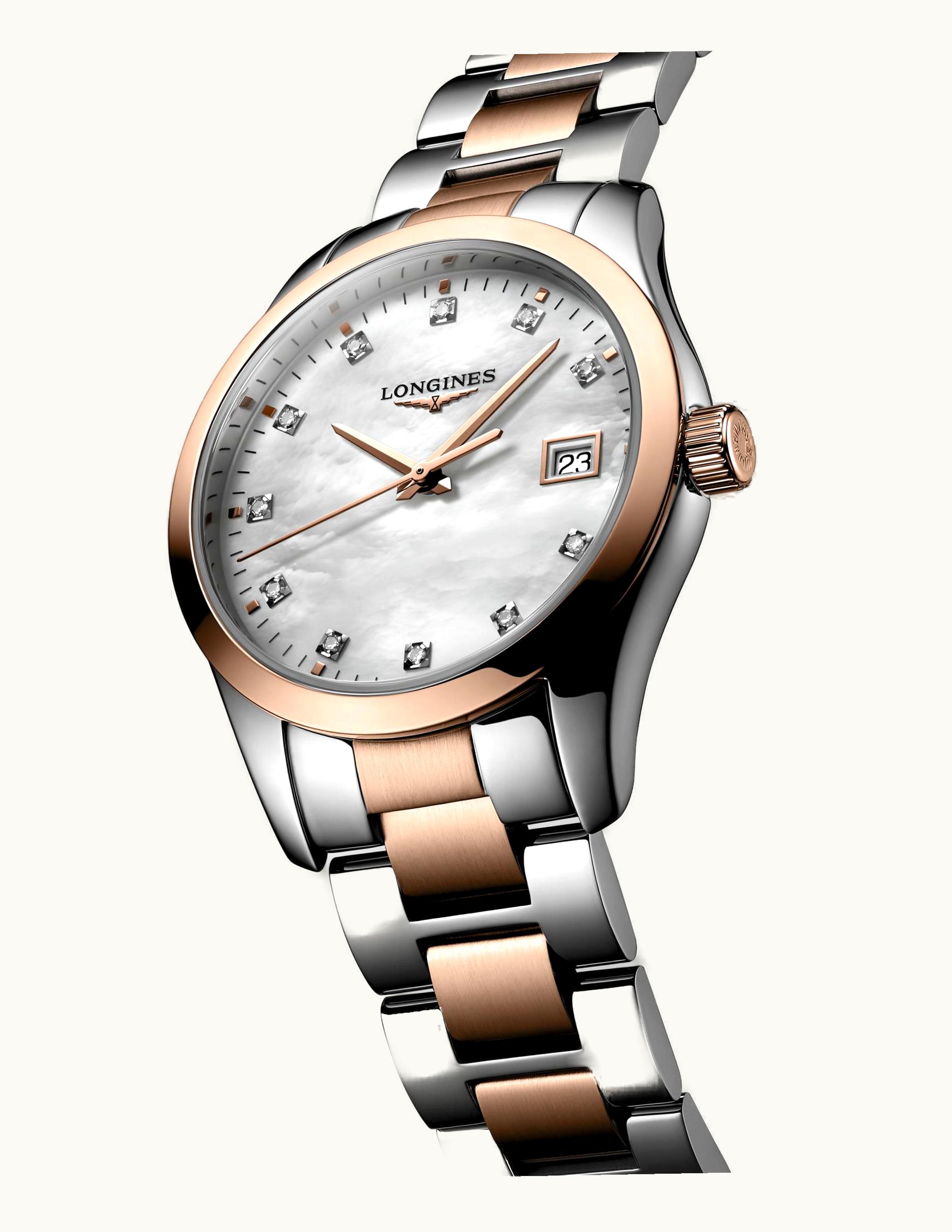 Longines Conquest Classic Quartz 34 Stainless Steel / Red Gold PVD / MOP