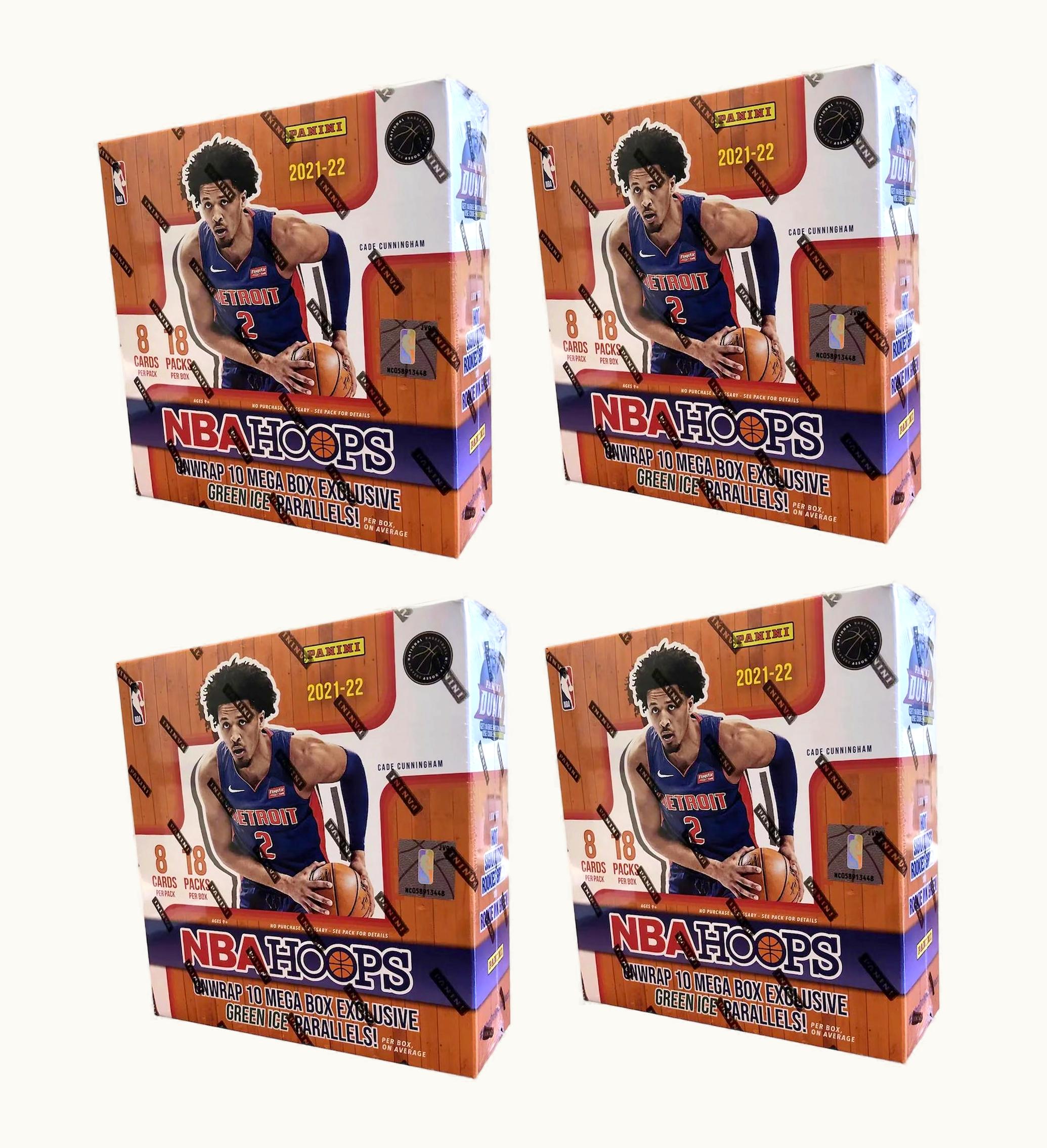 Panini 2021 22 Panini NBA Hoops Basketball Fanatics Exclusive Mega Box Green Ice Parallels 4x Lot
