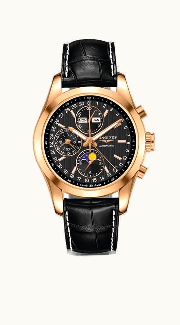 Longines Conquest Classic Moonphase Red Gold / Black